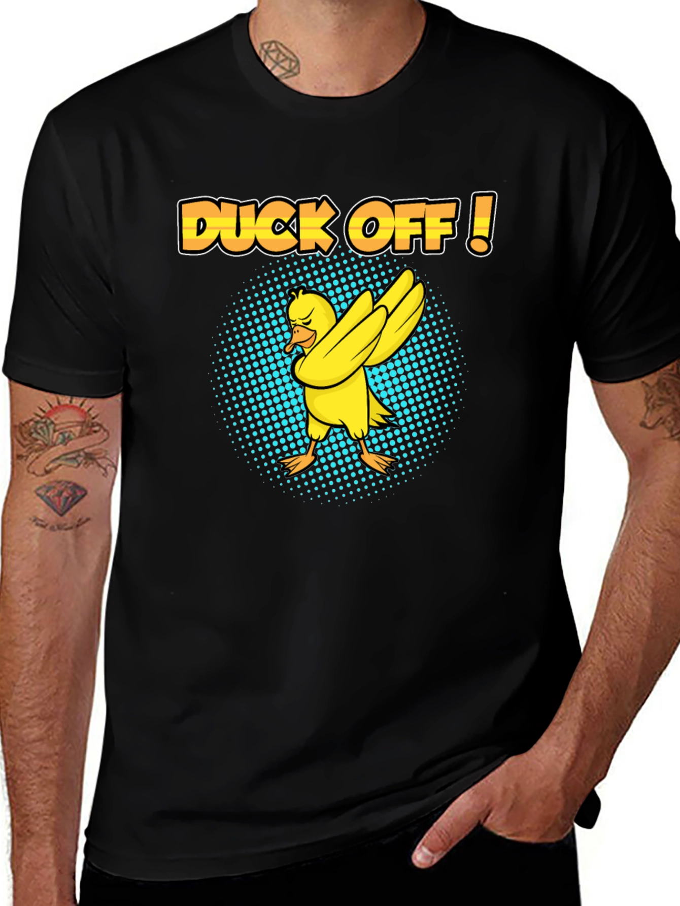 Variant 4 of Duck Off! T-Shirt - Humorous Dabbing Duck Design