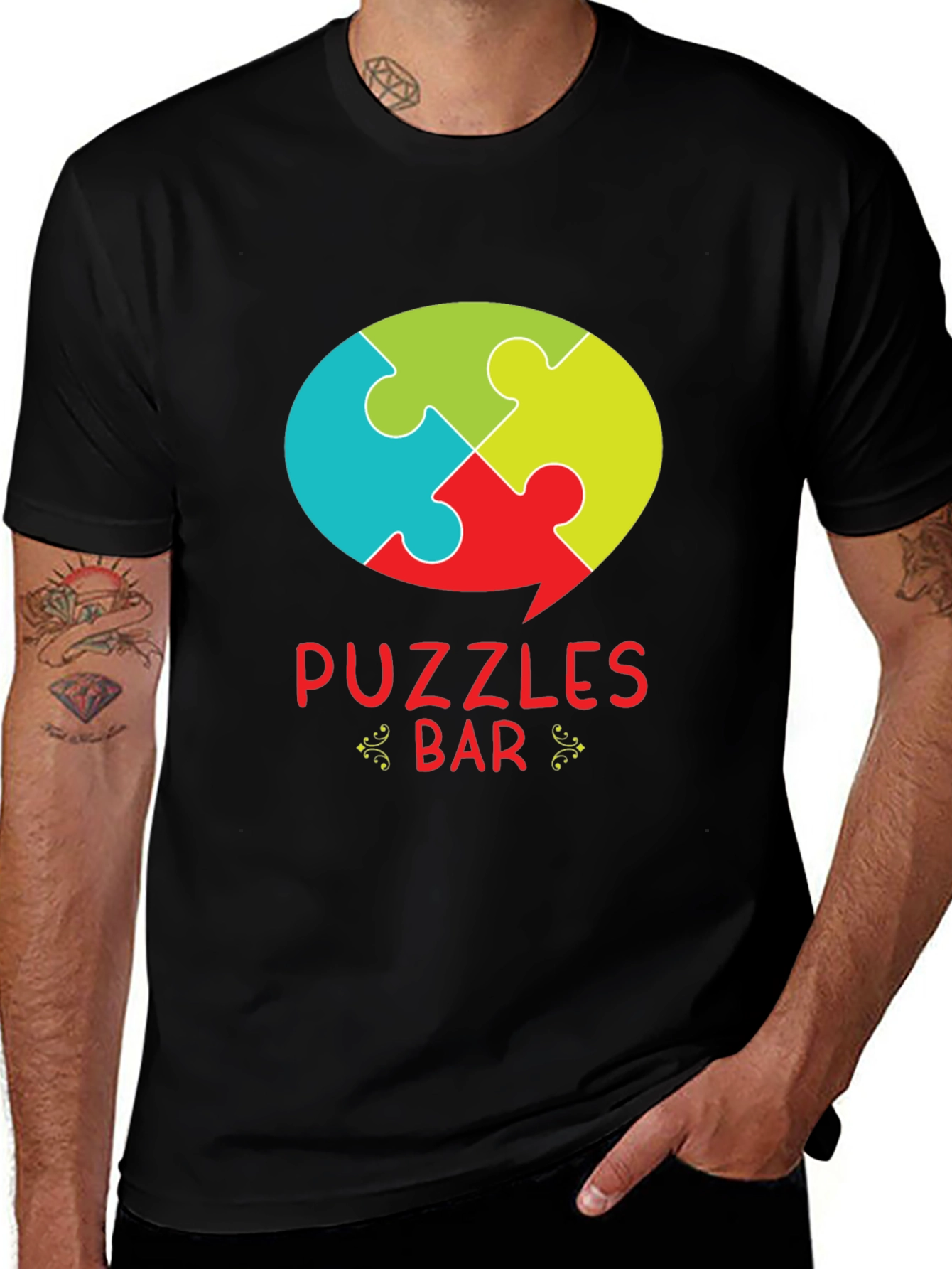 Puzzles Bar Autism Awareness T-Shirt
