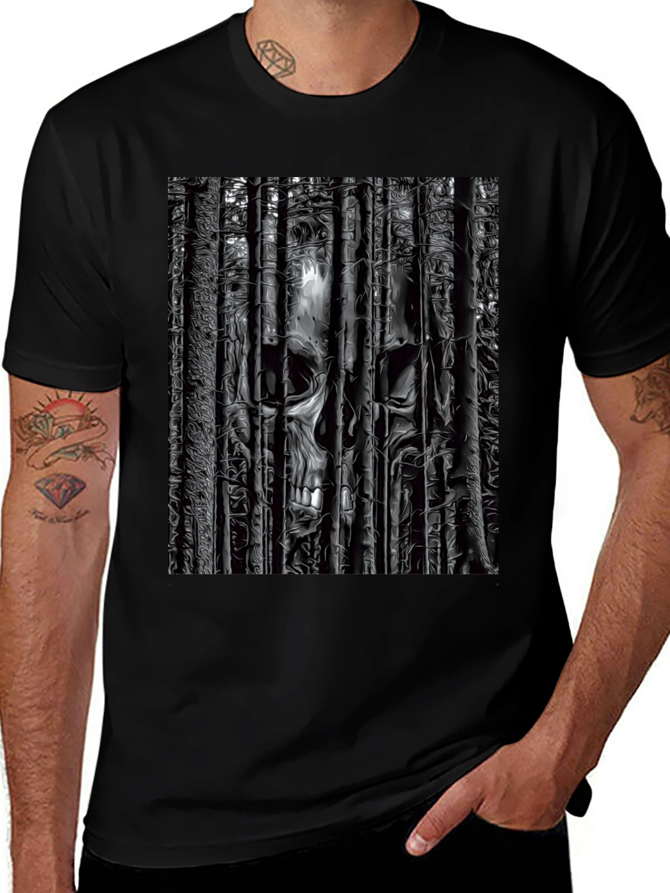 Variant 17 of Skull in the Woods Graphic Tee