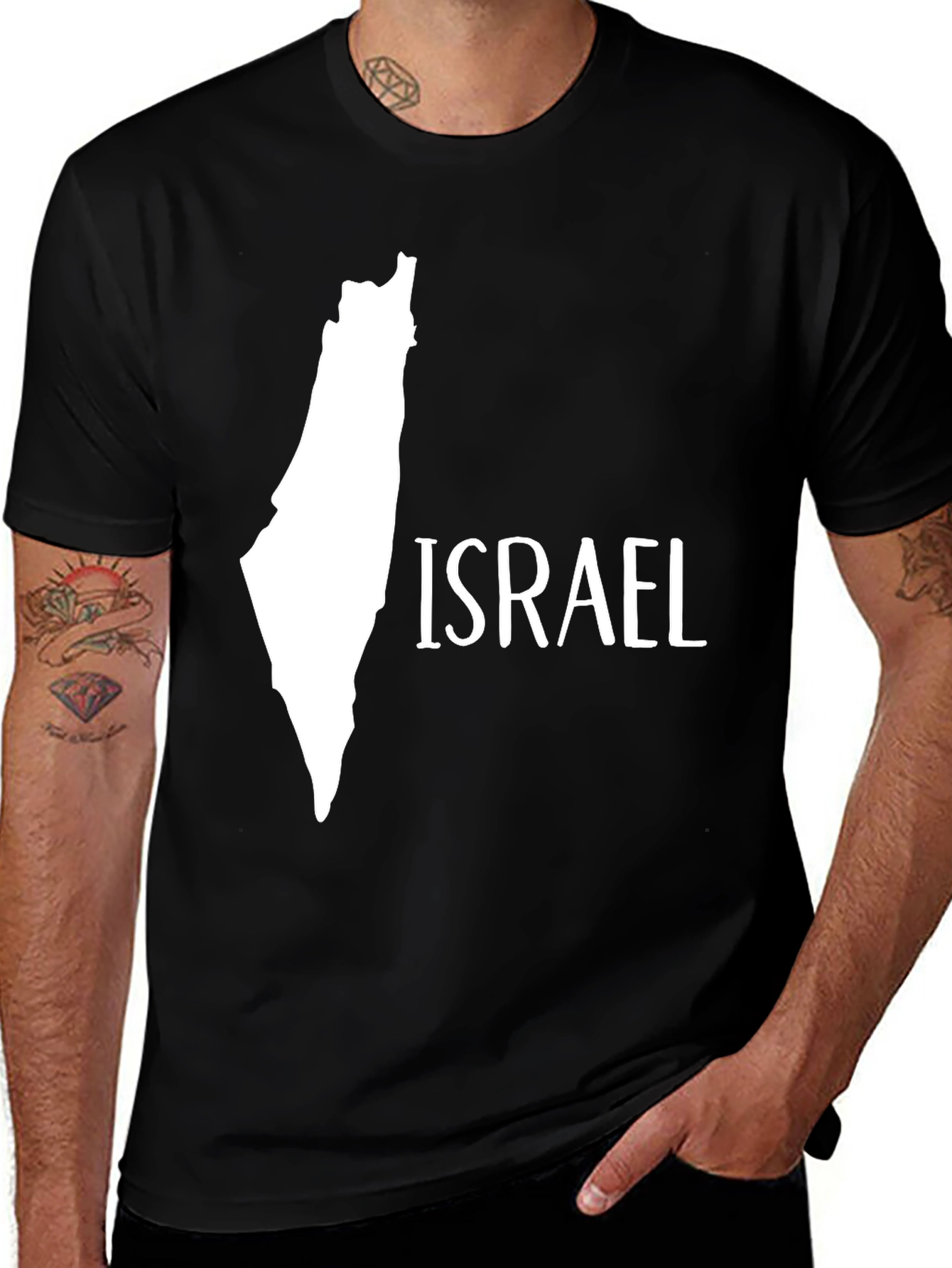 Israel Map T-Shirt - Classic Black Tee