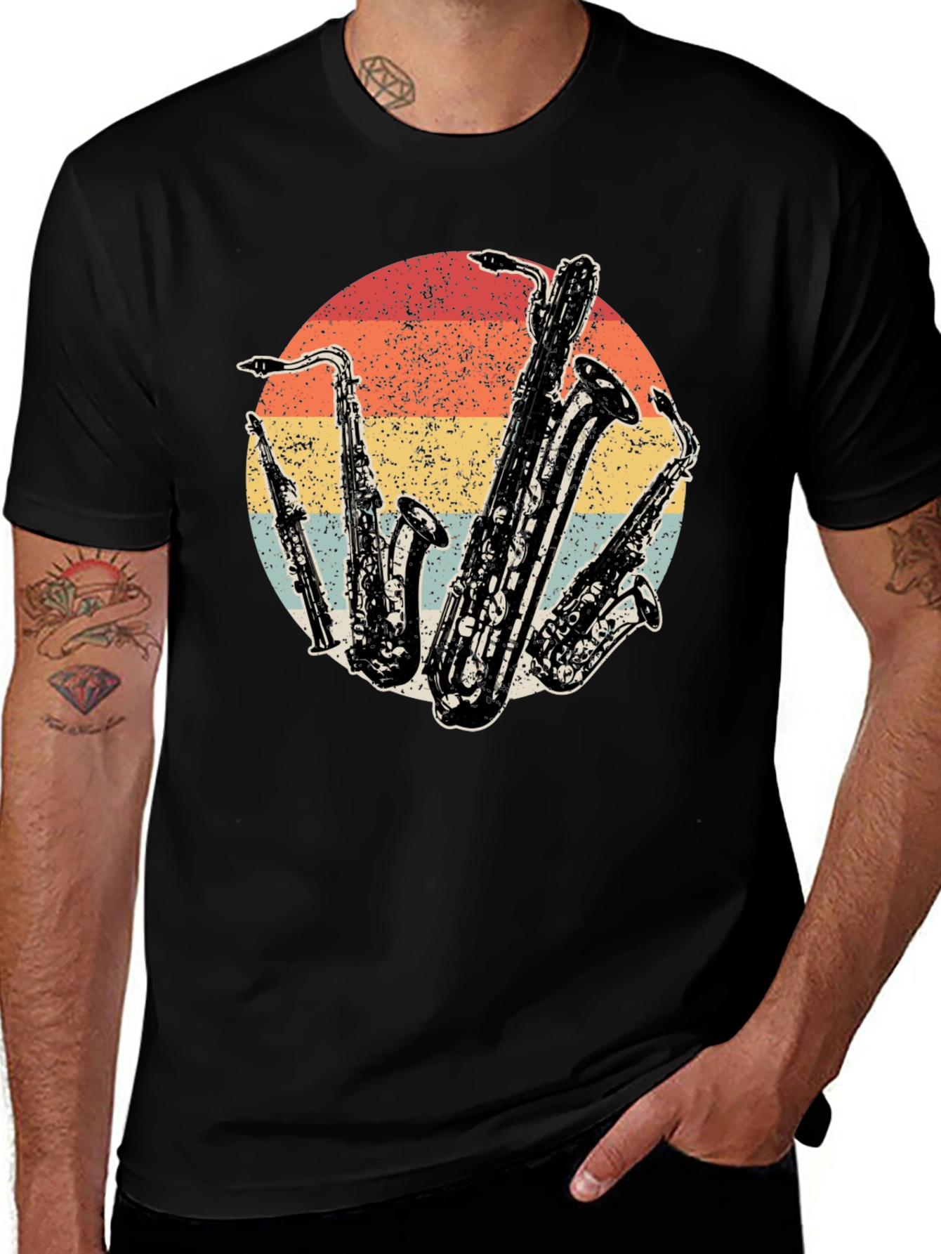 Variant 21 of Vintage Saxophone Music Lover T-Shirt