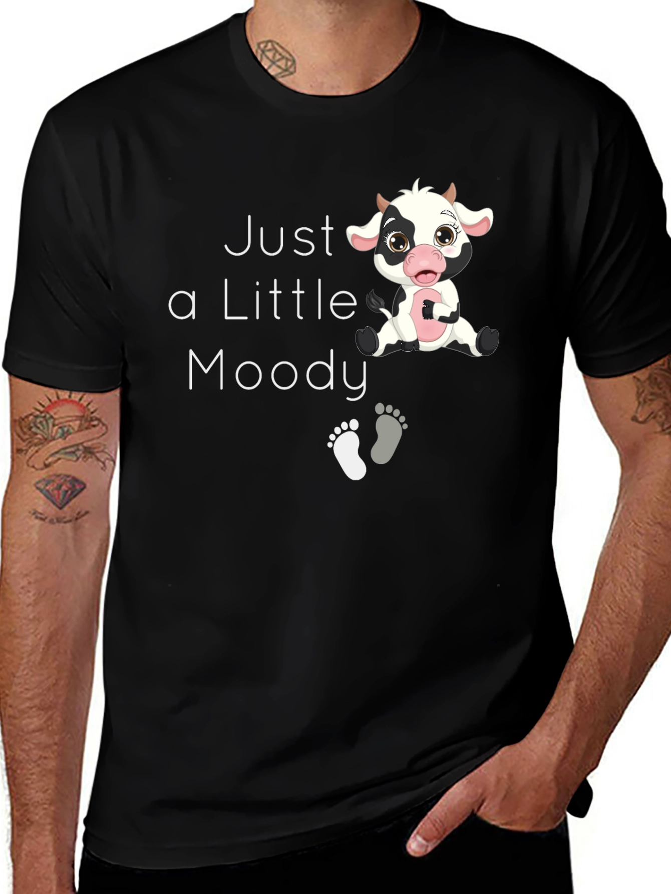 Variant 12 of Just a Little Moody Cow Graphic T-Shirt