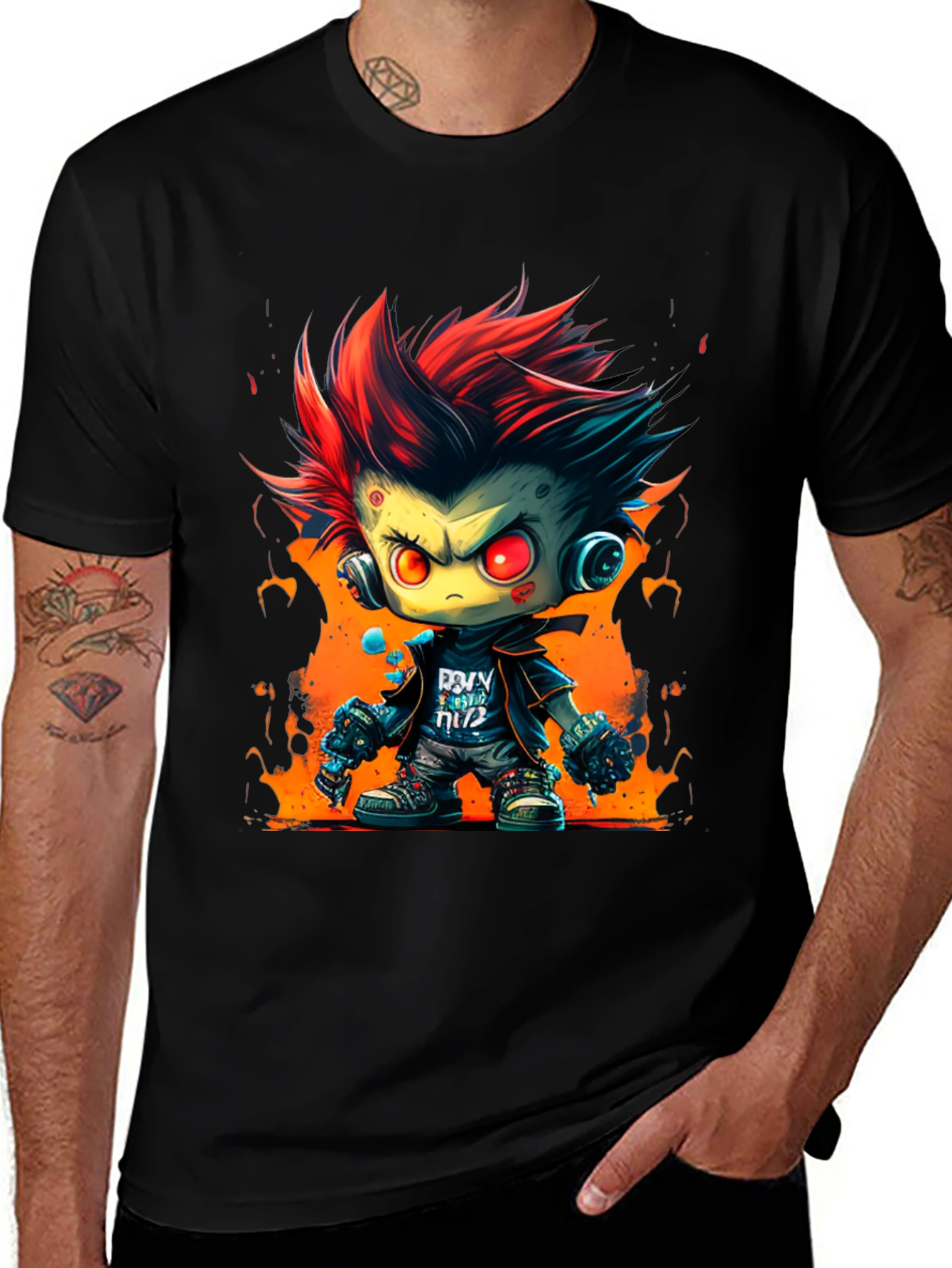 Variant 3 of Cartoon Zombie Graphic Tee - Cool Edgy Design
