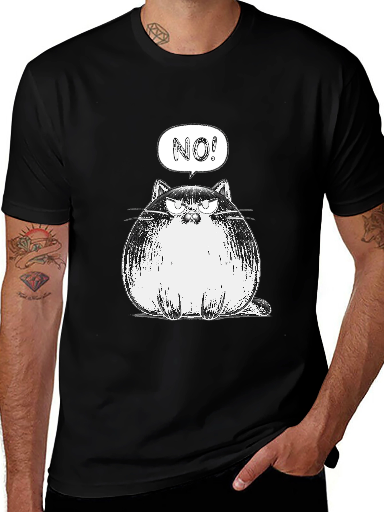 Variant 8 of Grumpy Cat "NO!" T-Shirt - Black Cotton Tee