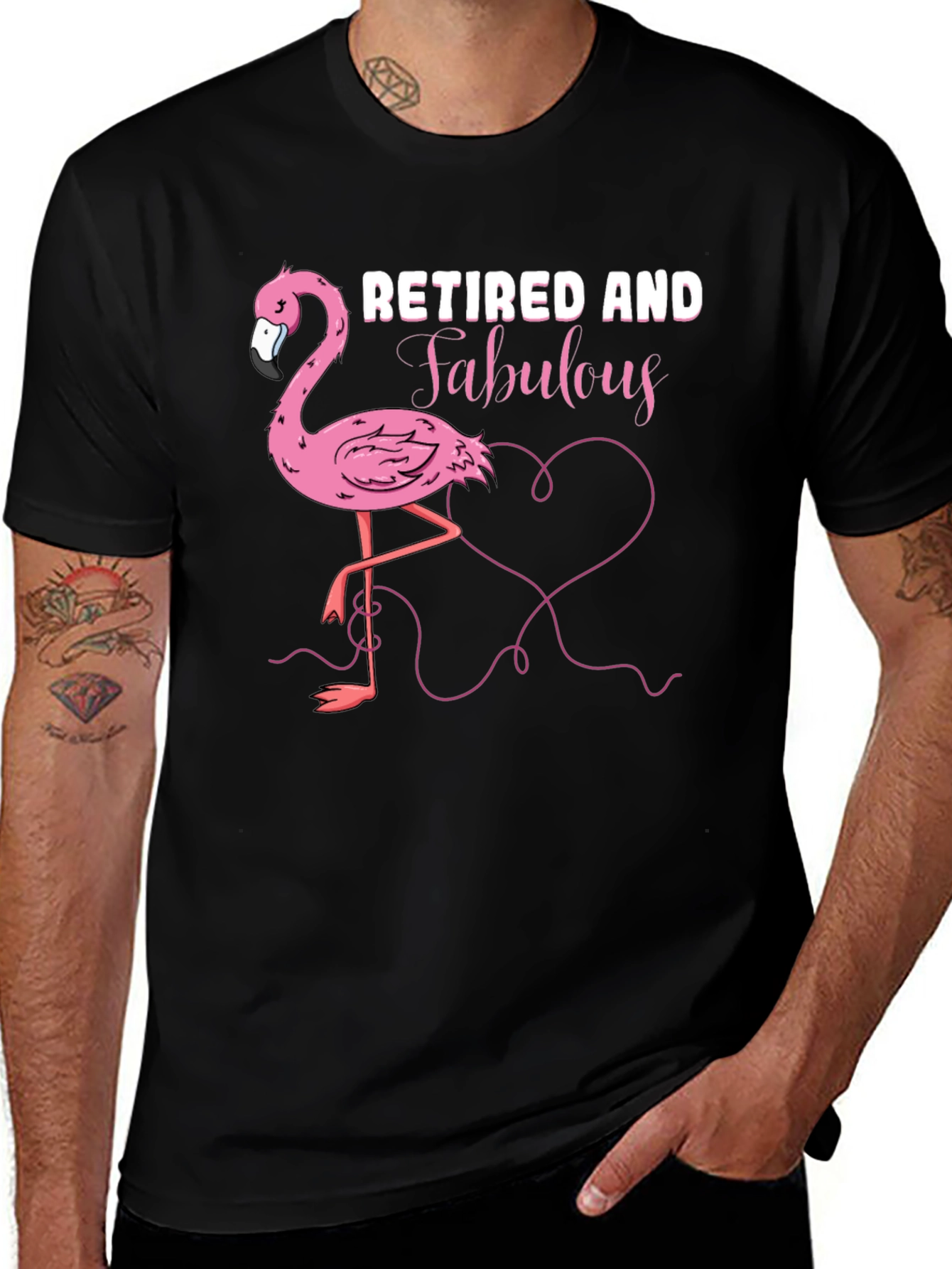 Variant 8 of Retired and Fabulous Flamingo T-Shirt