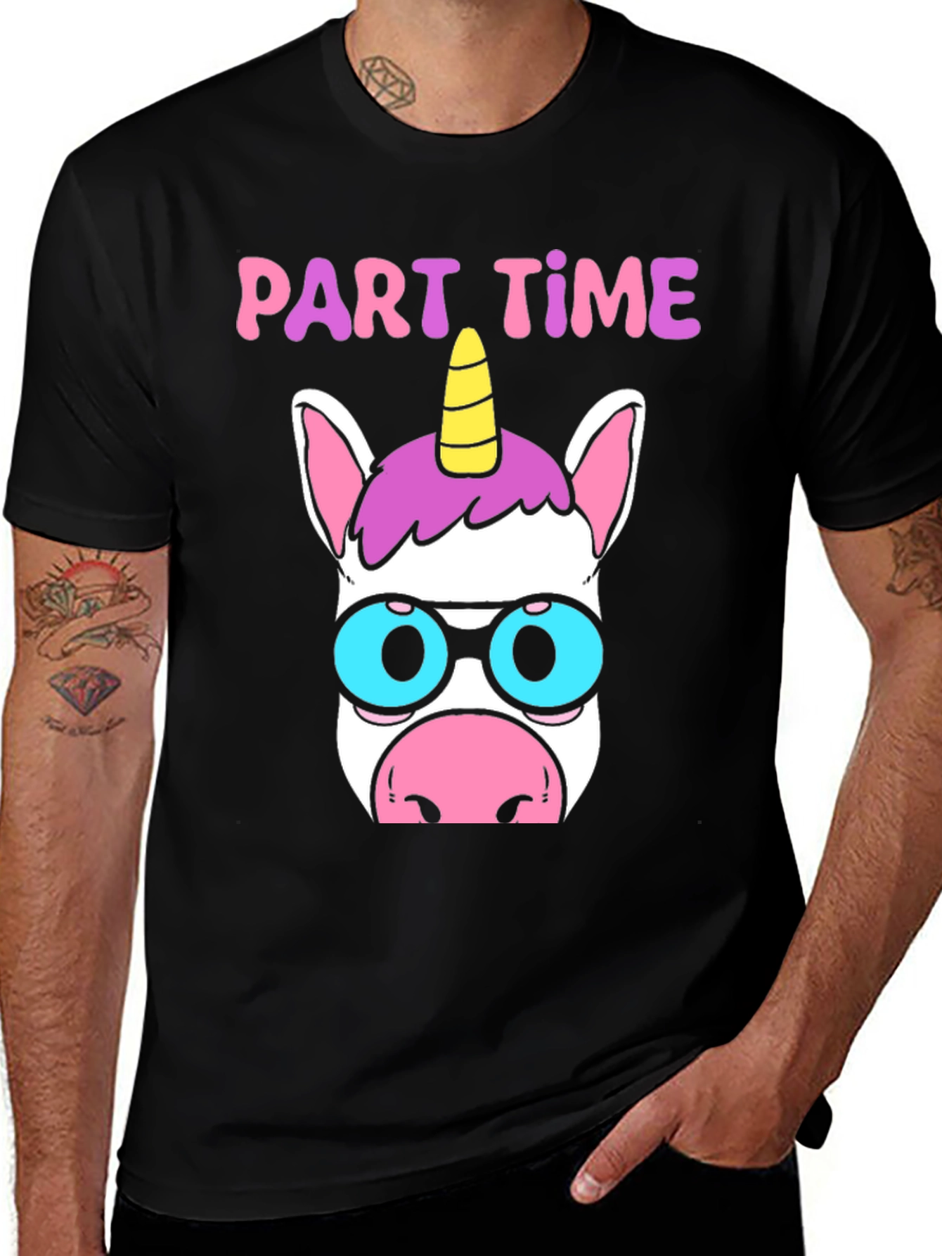 Part Time Unicorn Black T-Shirt
