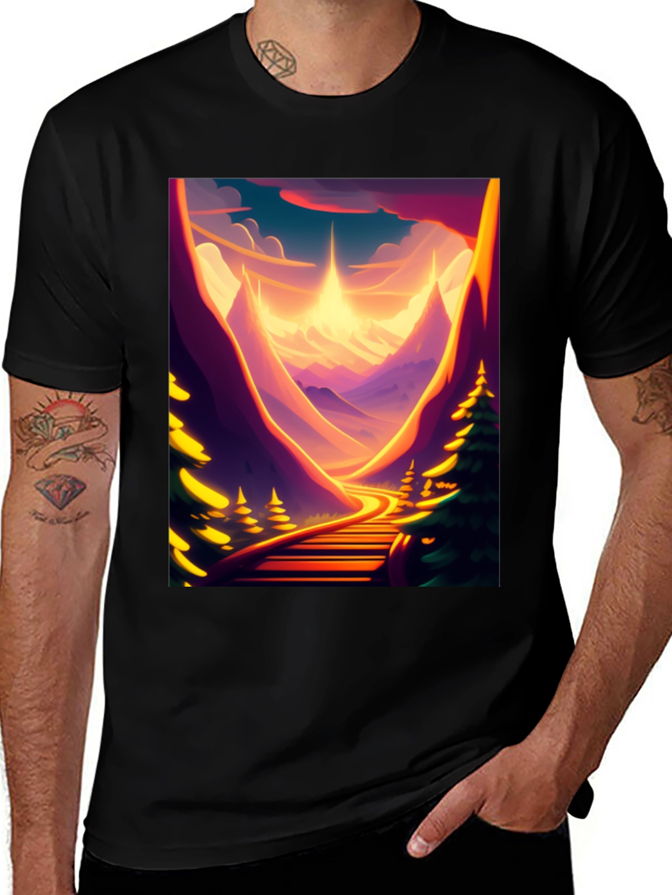 Variant 8 of Sunset Mountain Road Graphic Tee