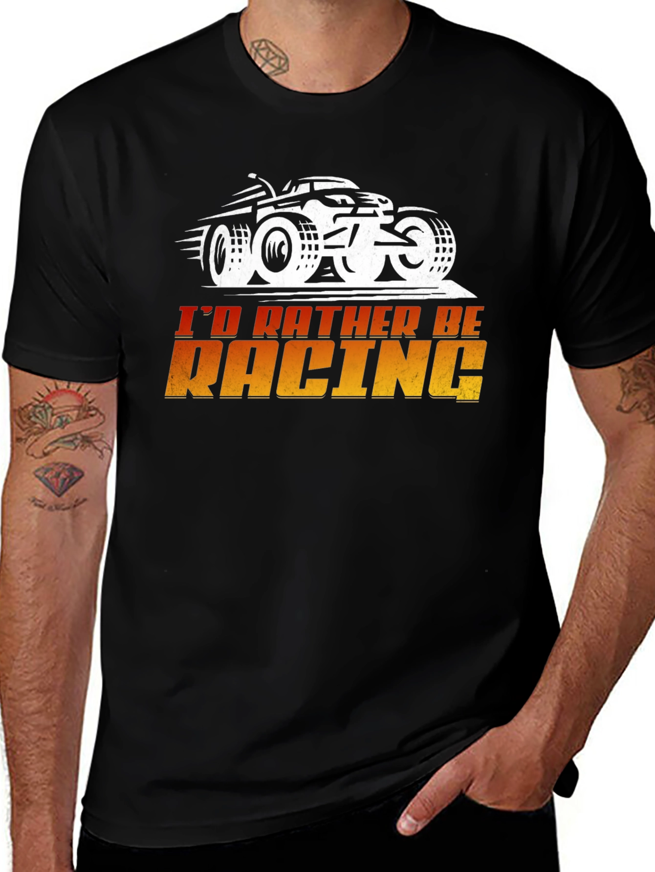 Variant 19 of I'd Rather Be Racing Black Graphic Tee