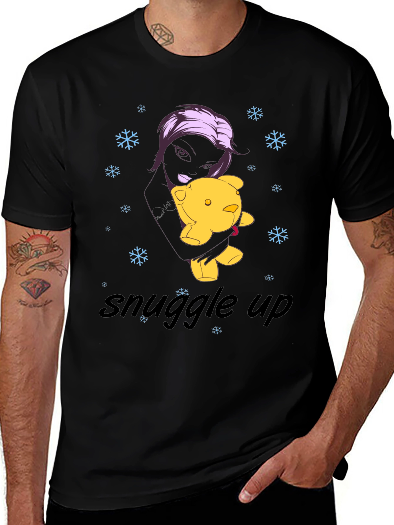 Variant 8 of Snuggle Up Black Graphic Tee