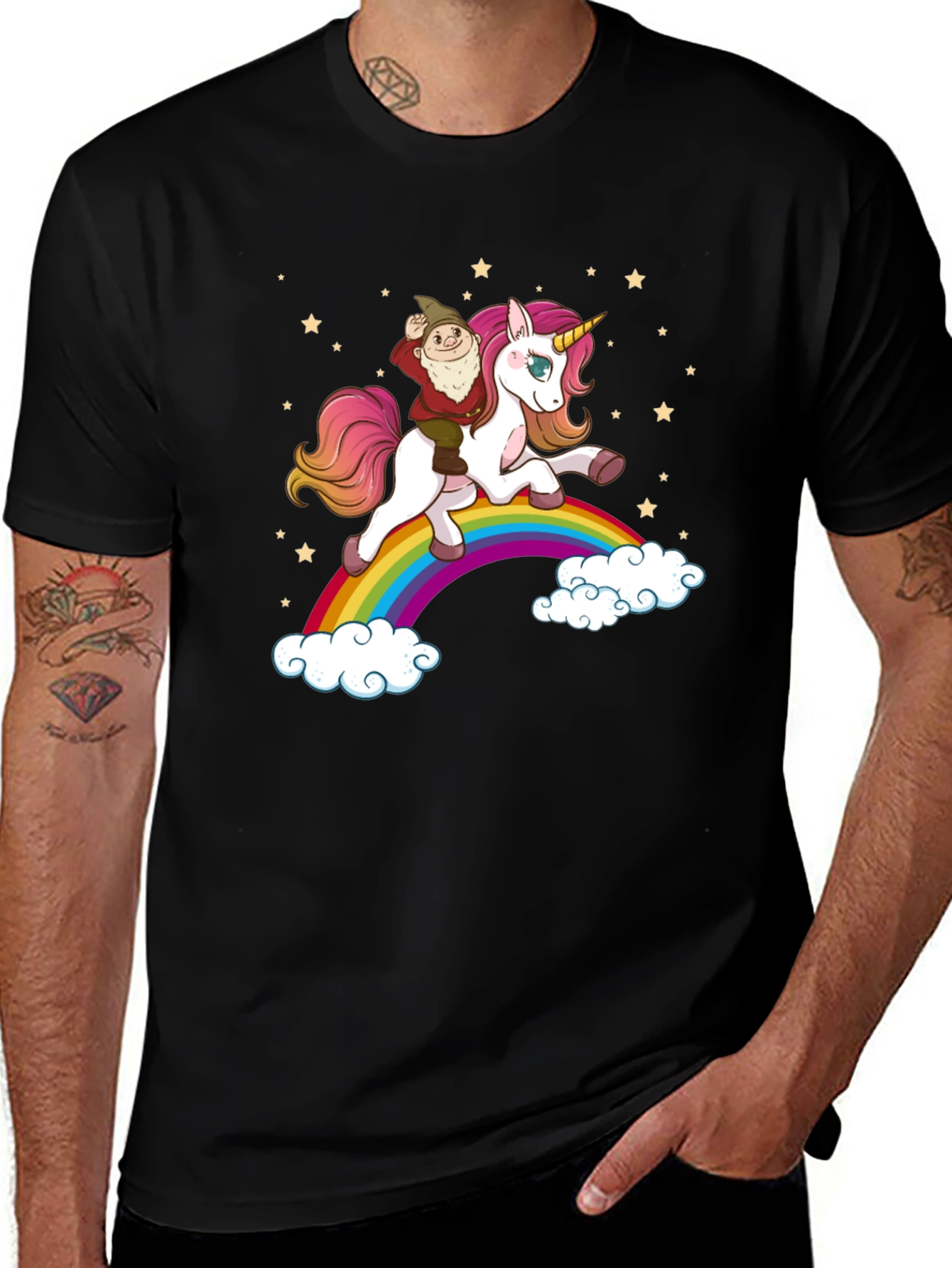 Variant 9 of Gnome Riding Unicorn T-Shirt