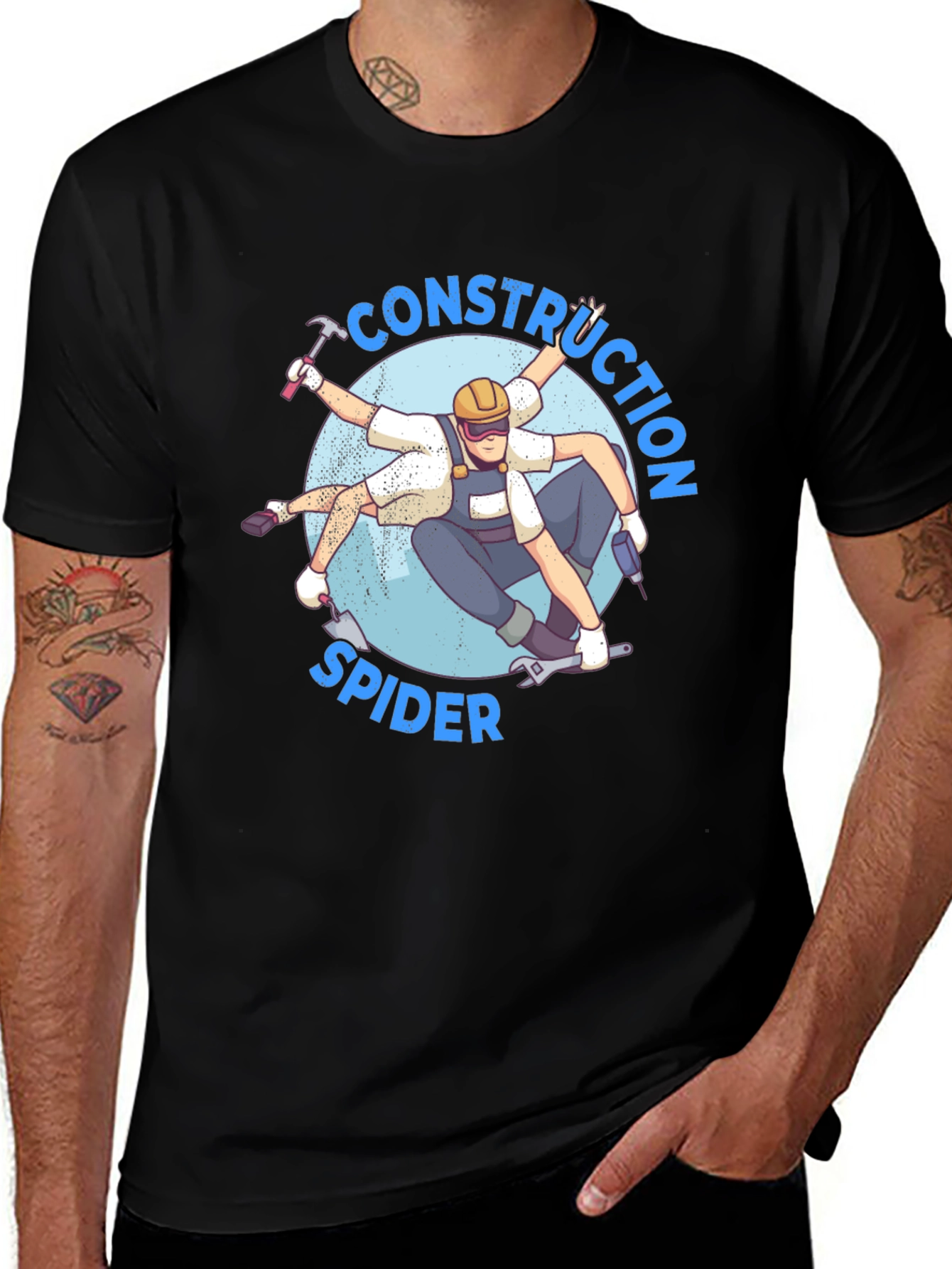 Variant 5 of Construction Spider T-Shirt - Unique Graphic Tee
