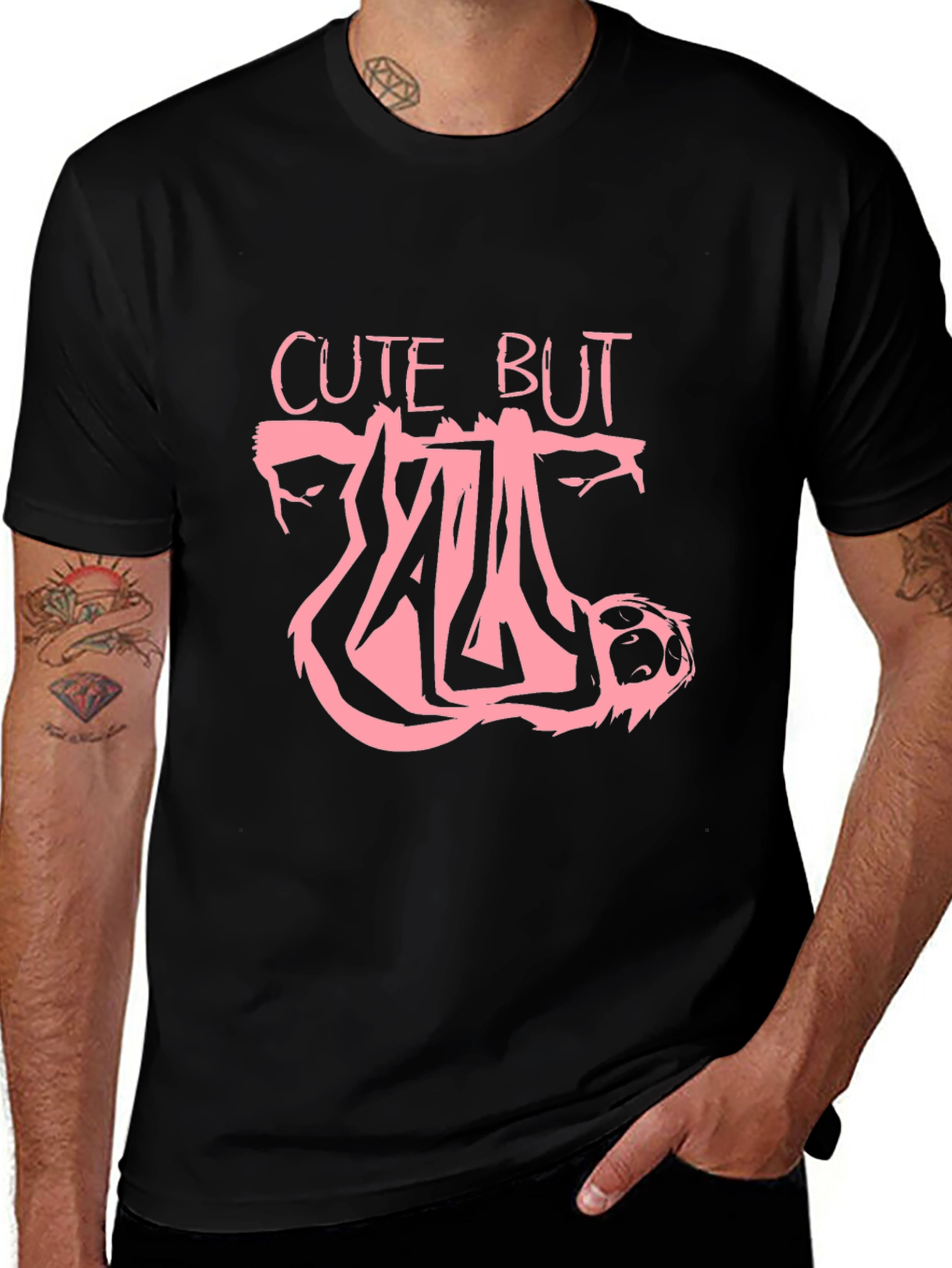 Variant 4 of Cute But Deadly Sloth Graphic Tee - Black
