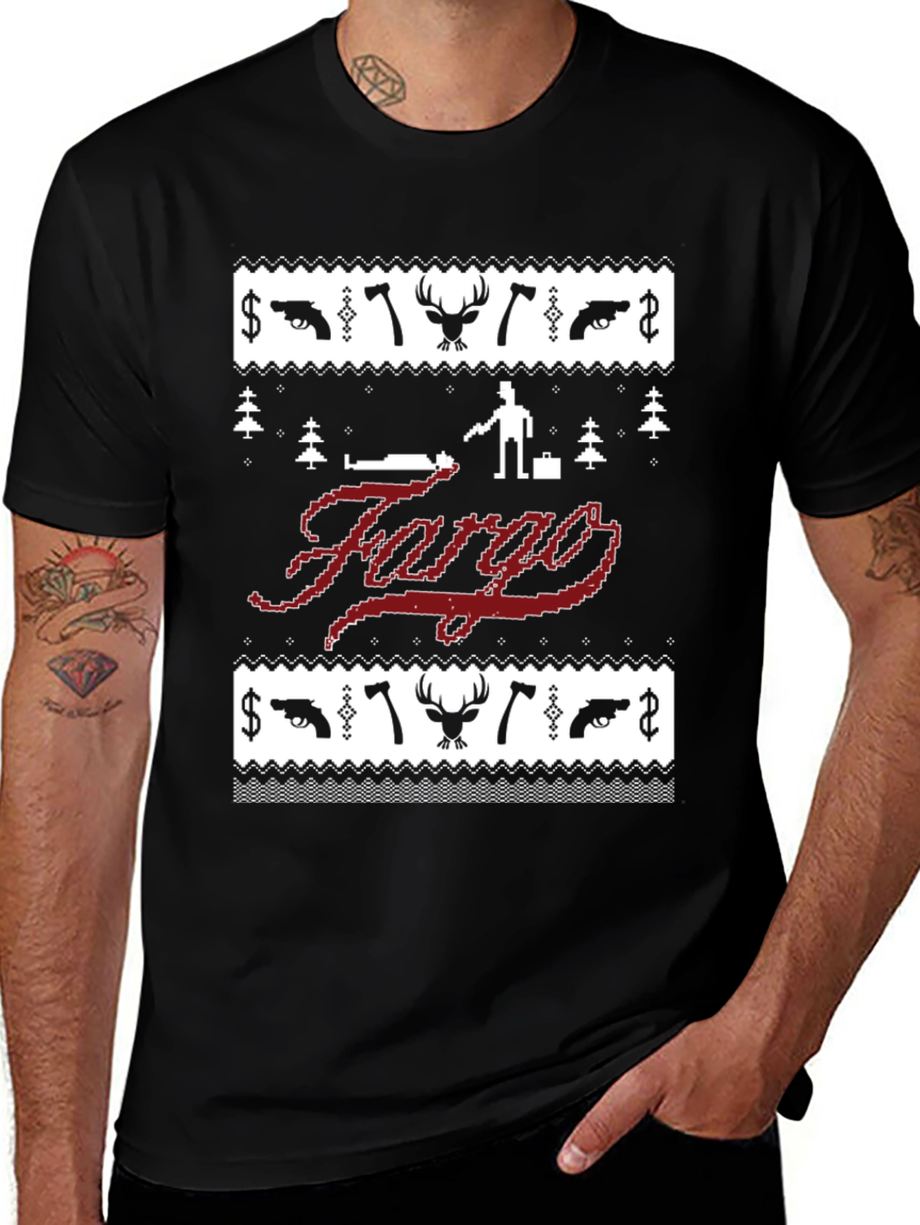 Fargo Christmas Sweater Style Graphic Tee