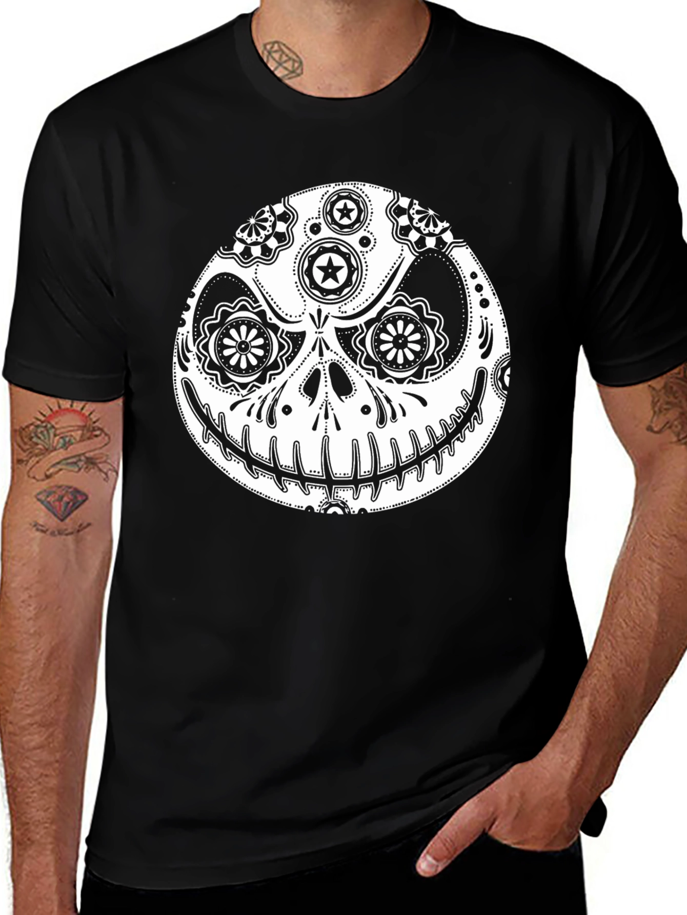 Sugar Skull Jack T-Shirt - Black