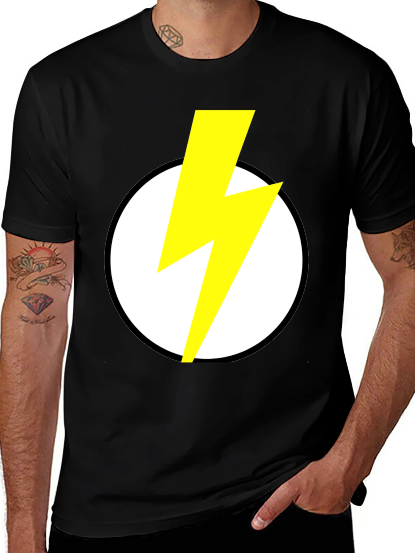 Variant 21 of Lightning Bolt Graphic T-Shirt - Black