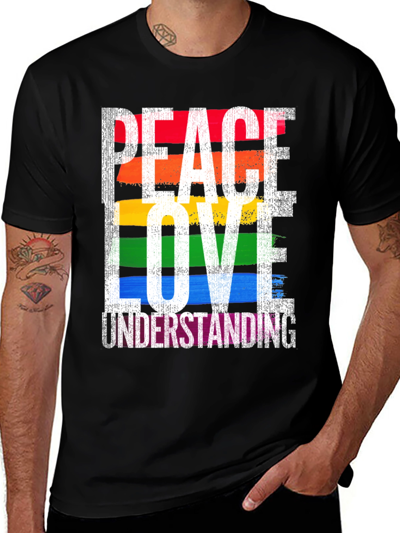 Peace Love Understanding Graphic T-Shirt Pride LGBTQ