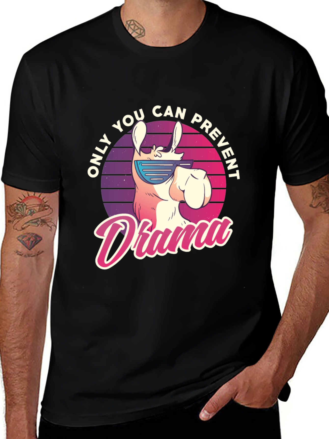Variant 15 of Llama Drama Prevention T-Shirt - Cool Animal Tee