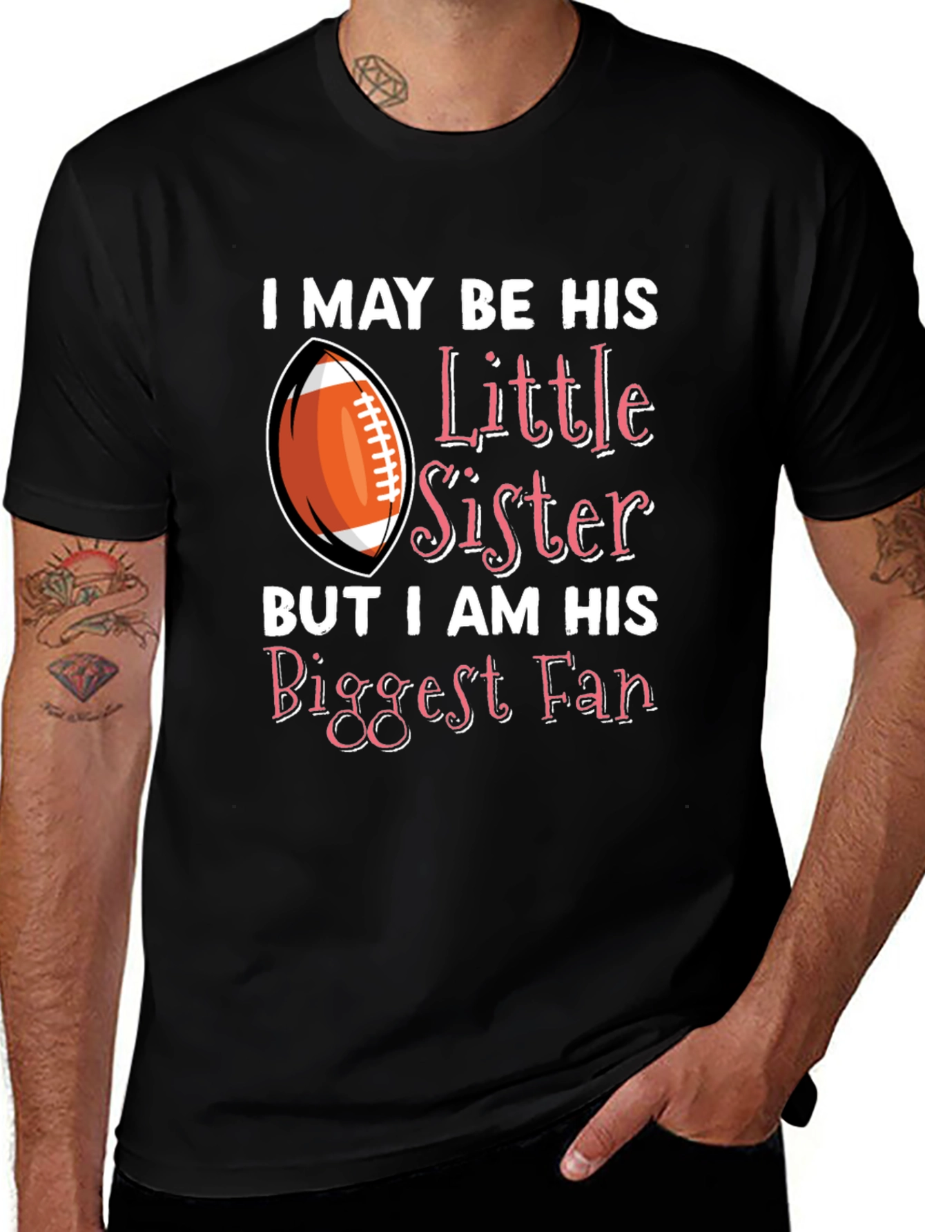 Variant 18 of Little Sister Biggest Fan Football T-Shirt