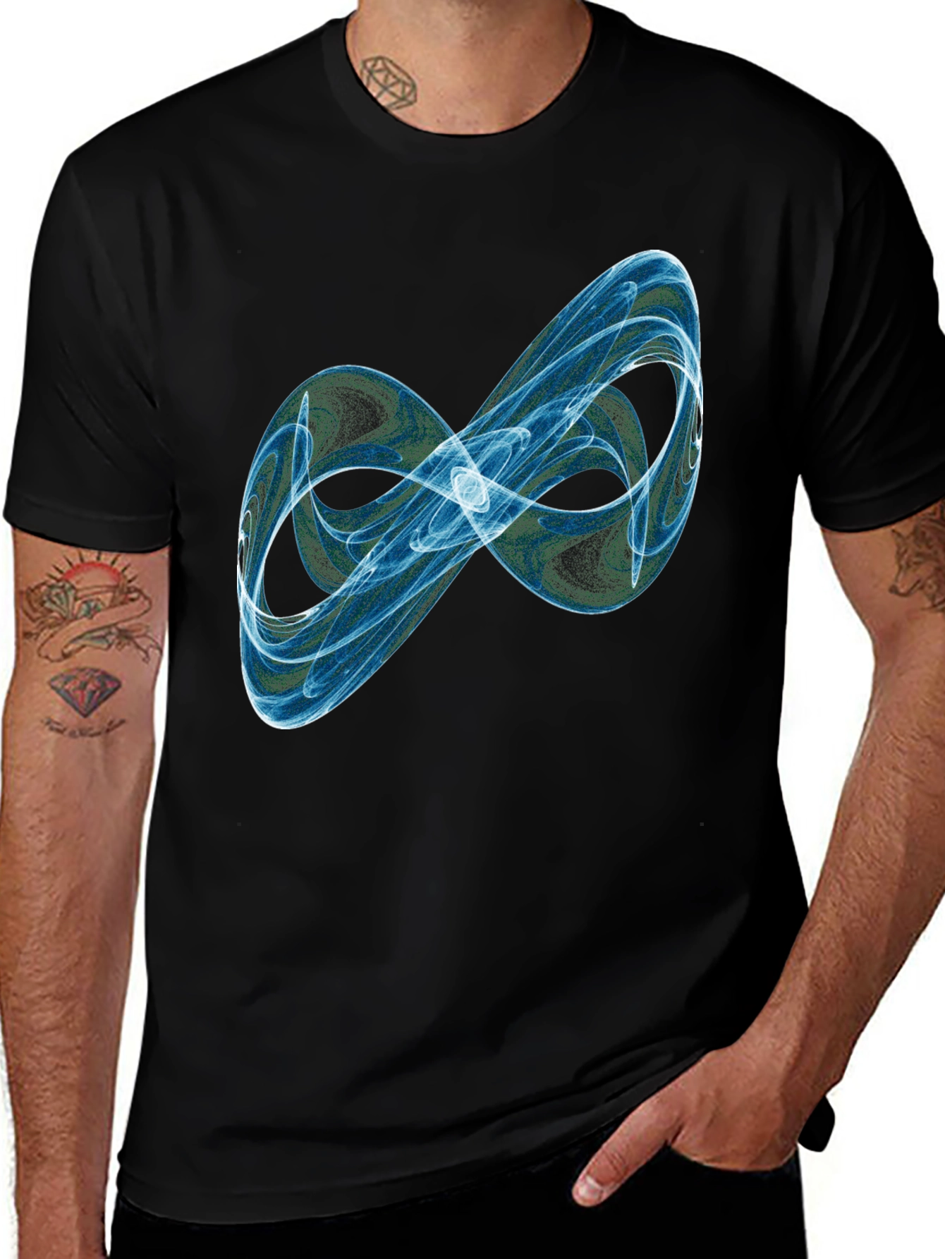 Variant 23 of Abstract Infinity Black T-Shirt