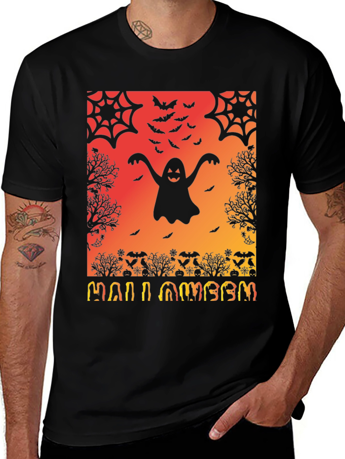Halloween Ghost Graphic T-Shirt - Spooky Season Apparel