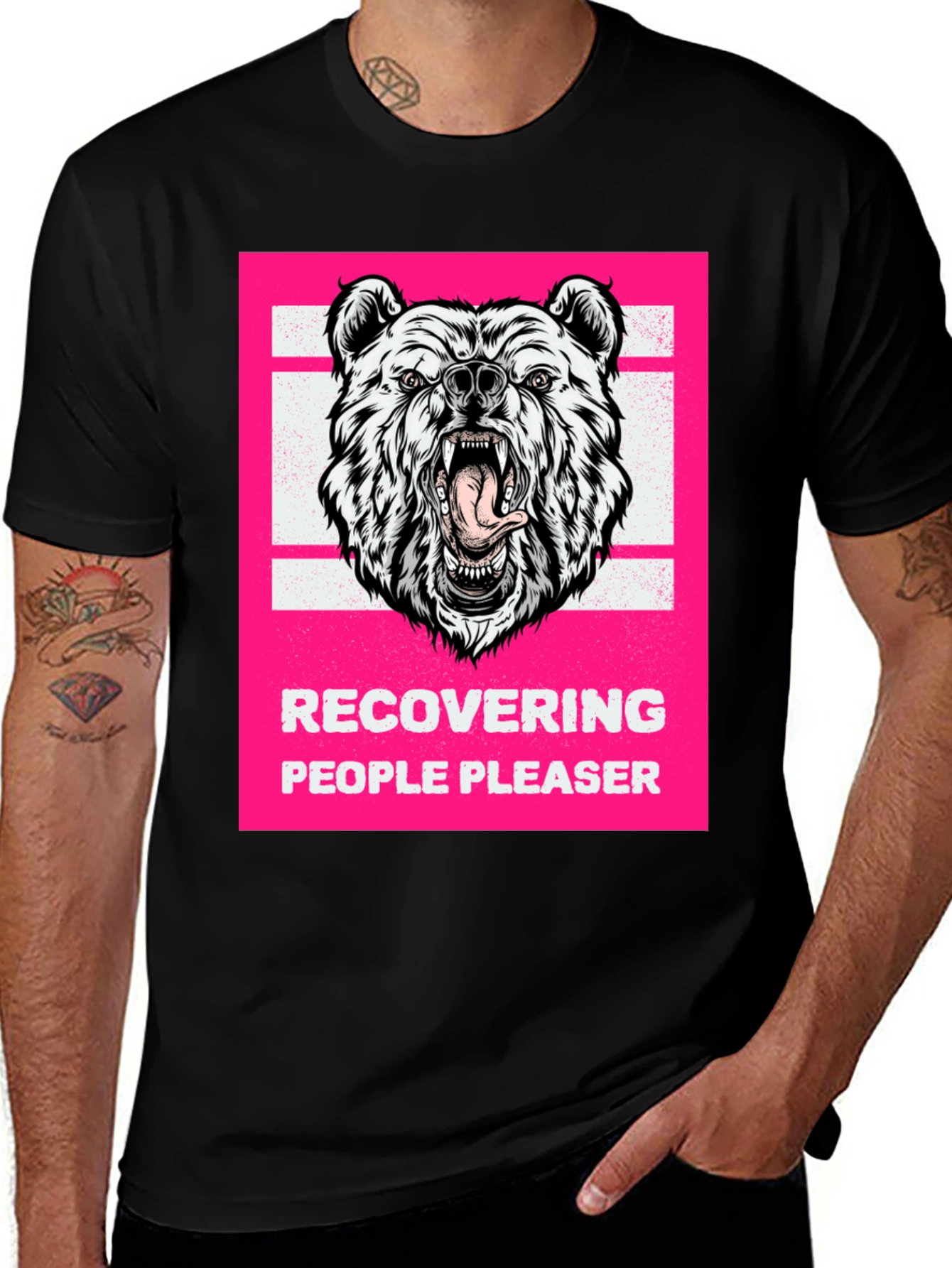 Variant 25 of Recovering People Pleaser Bear Graphic Tee