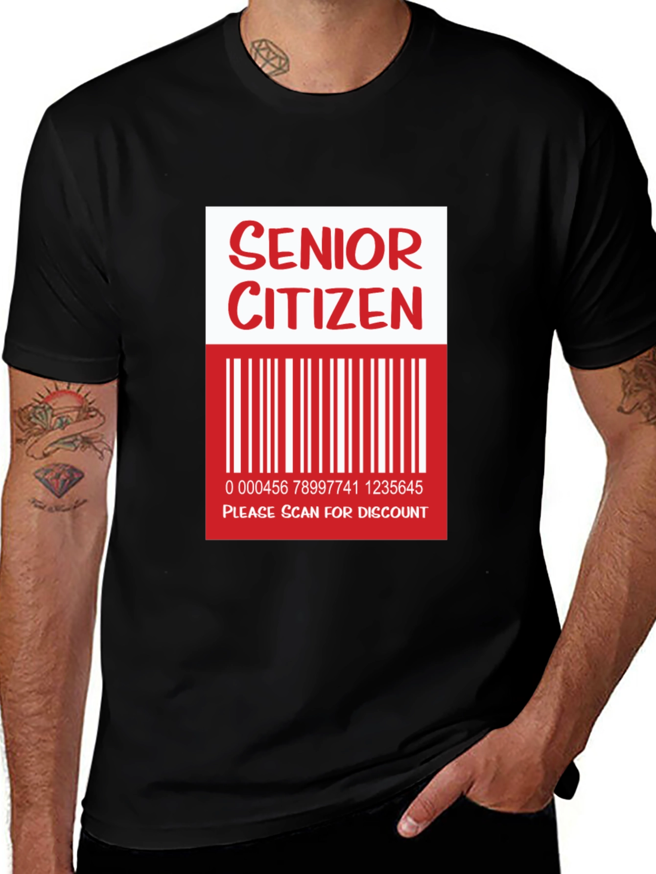 Variant 17 of Senior Citizen Barcode T-Shirt - Funny Novelty Tee