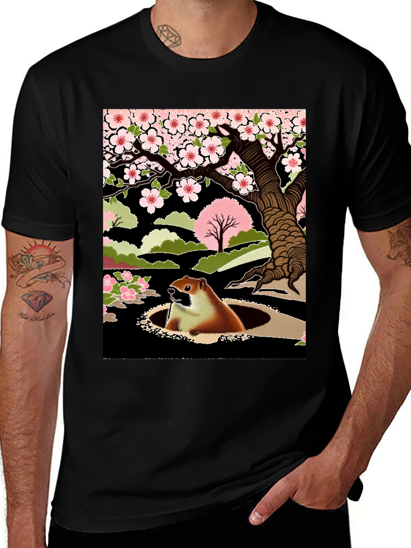 Variant 26 of Groundhog in Hole Graphic Tee