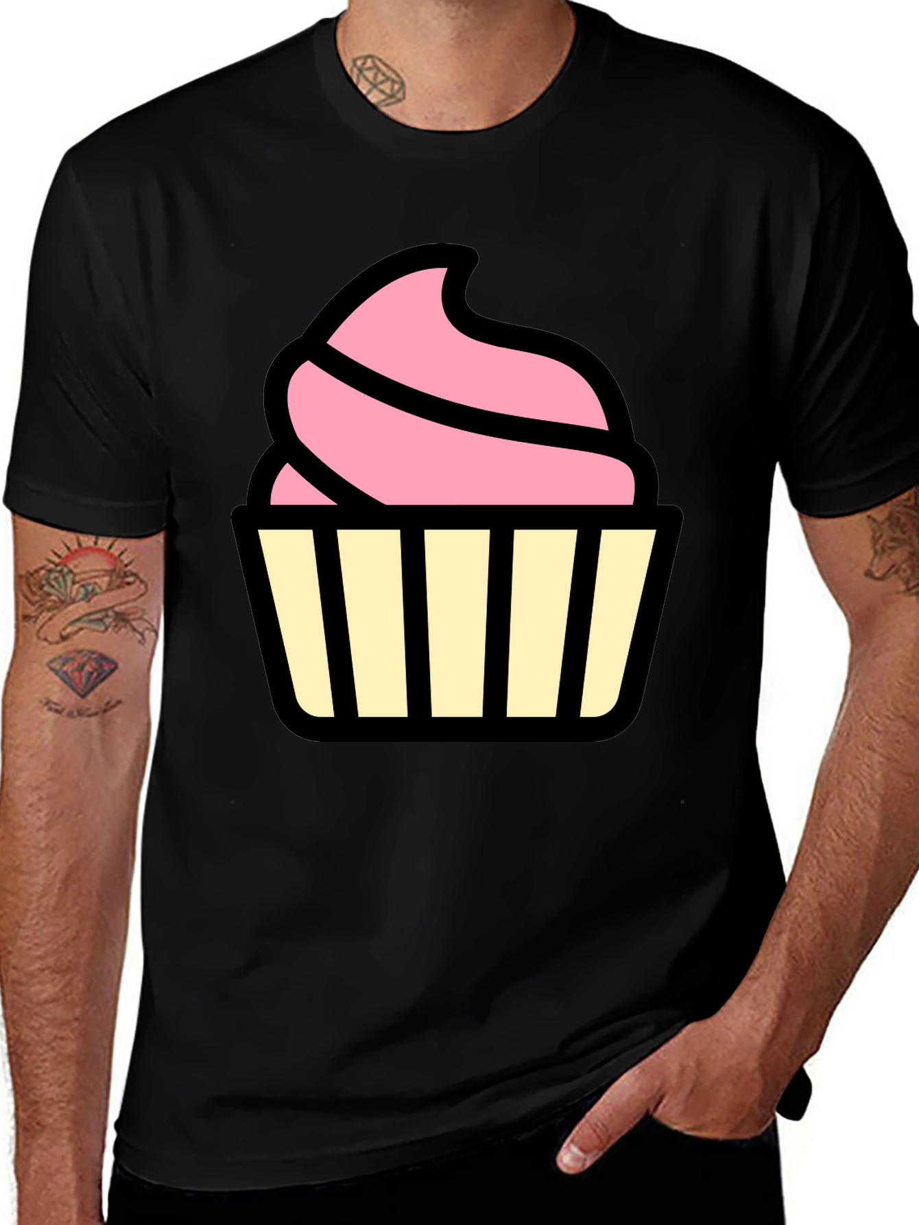 Variant 28 of Cupcake Graphic Black T-Shirt