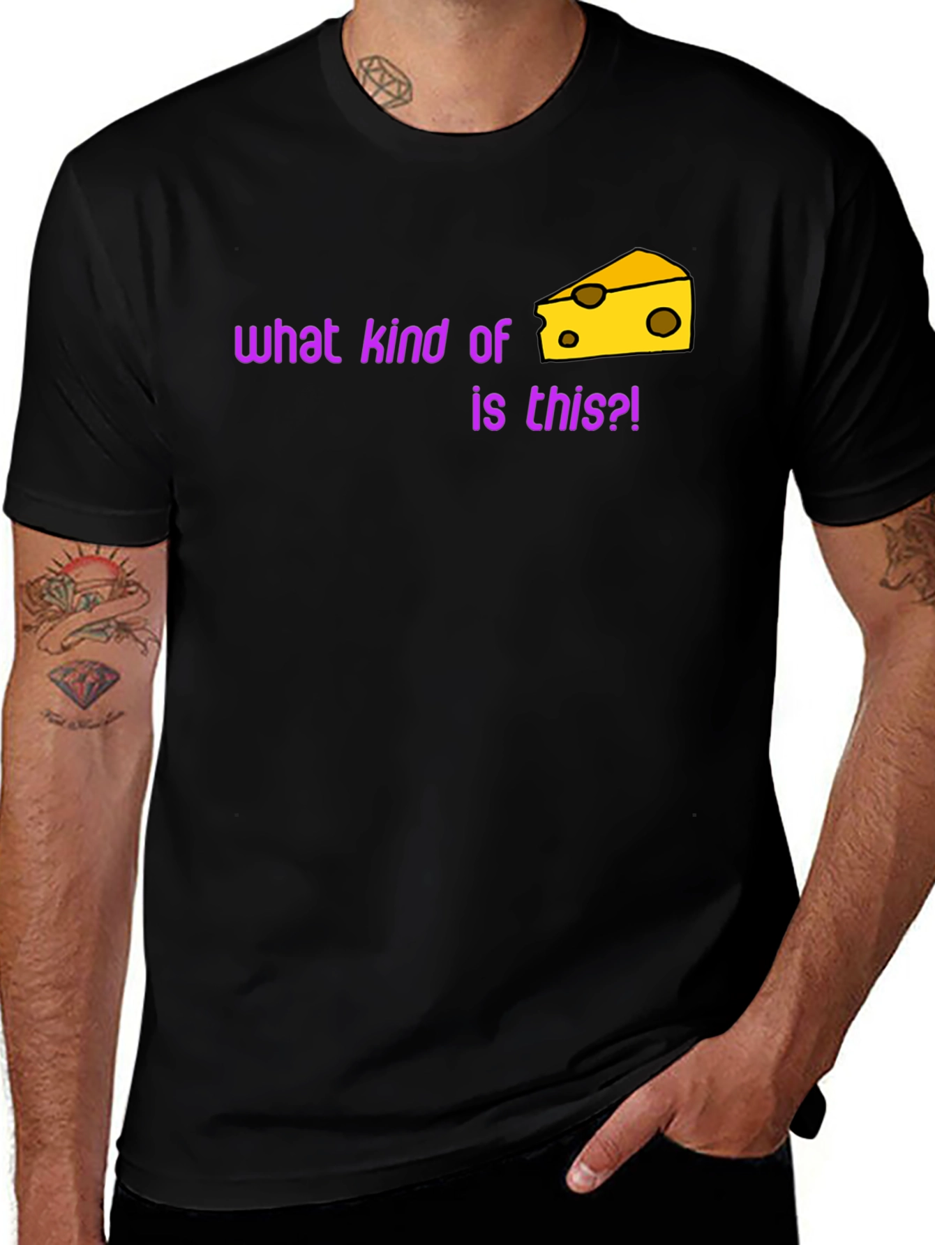 Variant 20 of Funny Cheese T-Shirt - What Kind of Cheese Is This?!