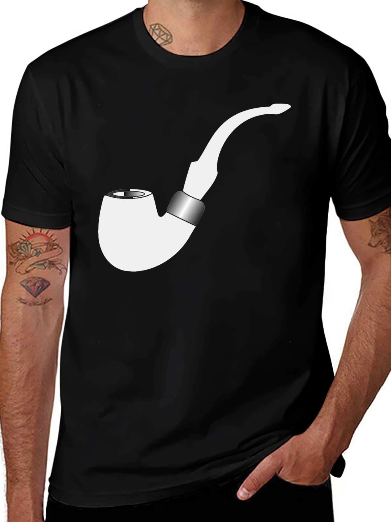 Variant 13 of Smoking Pipe Graphic Tee - Casual Style