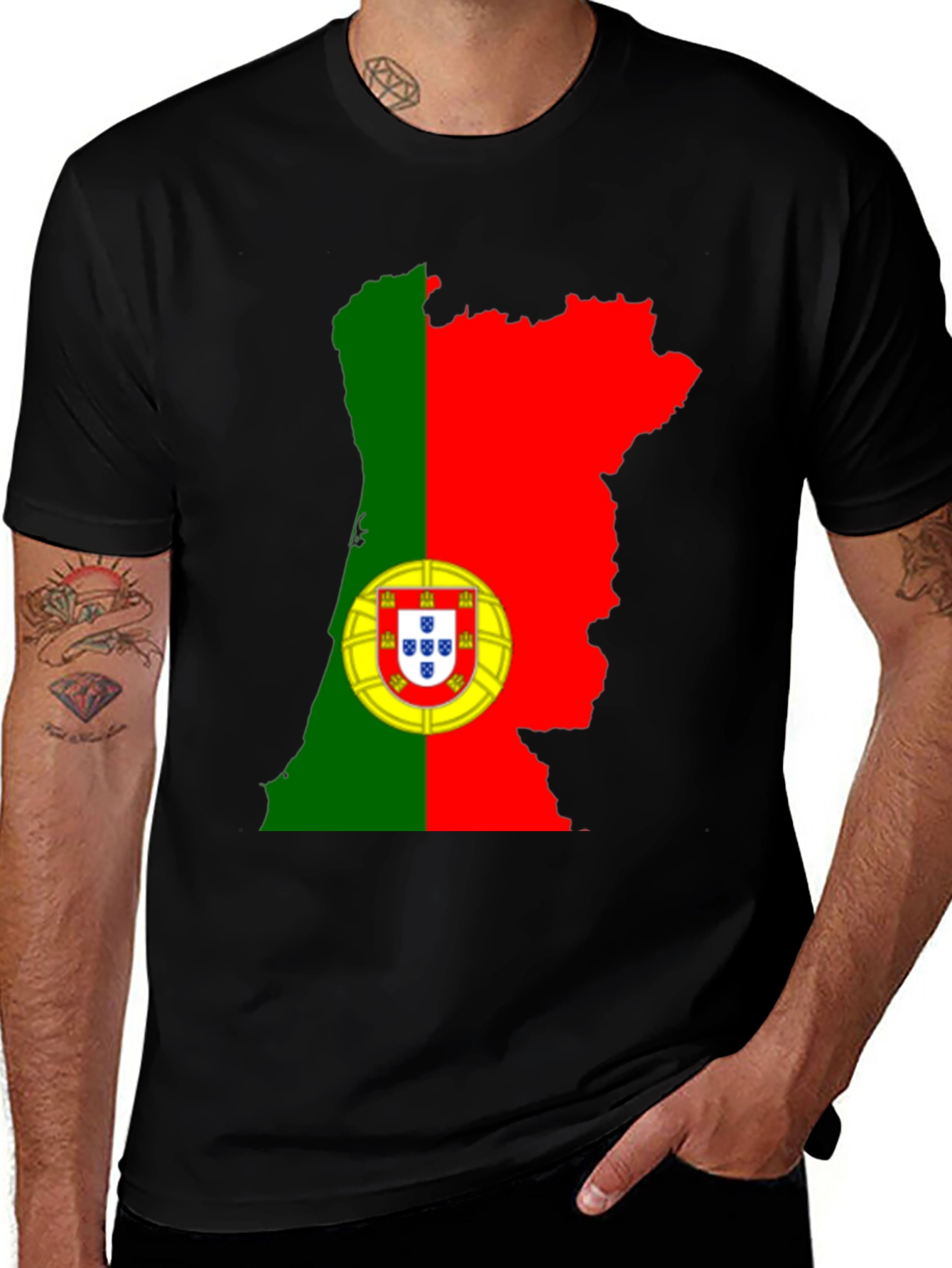 Portugal Flag Map Graphic Tee