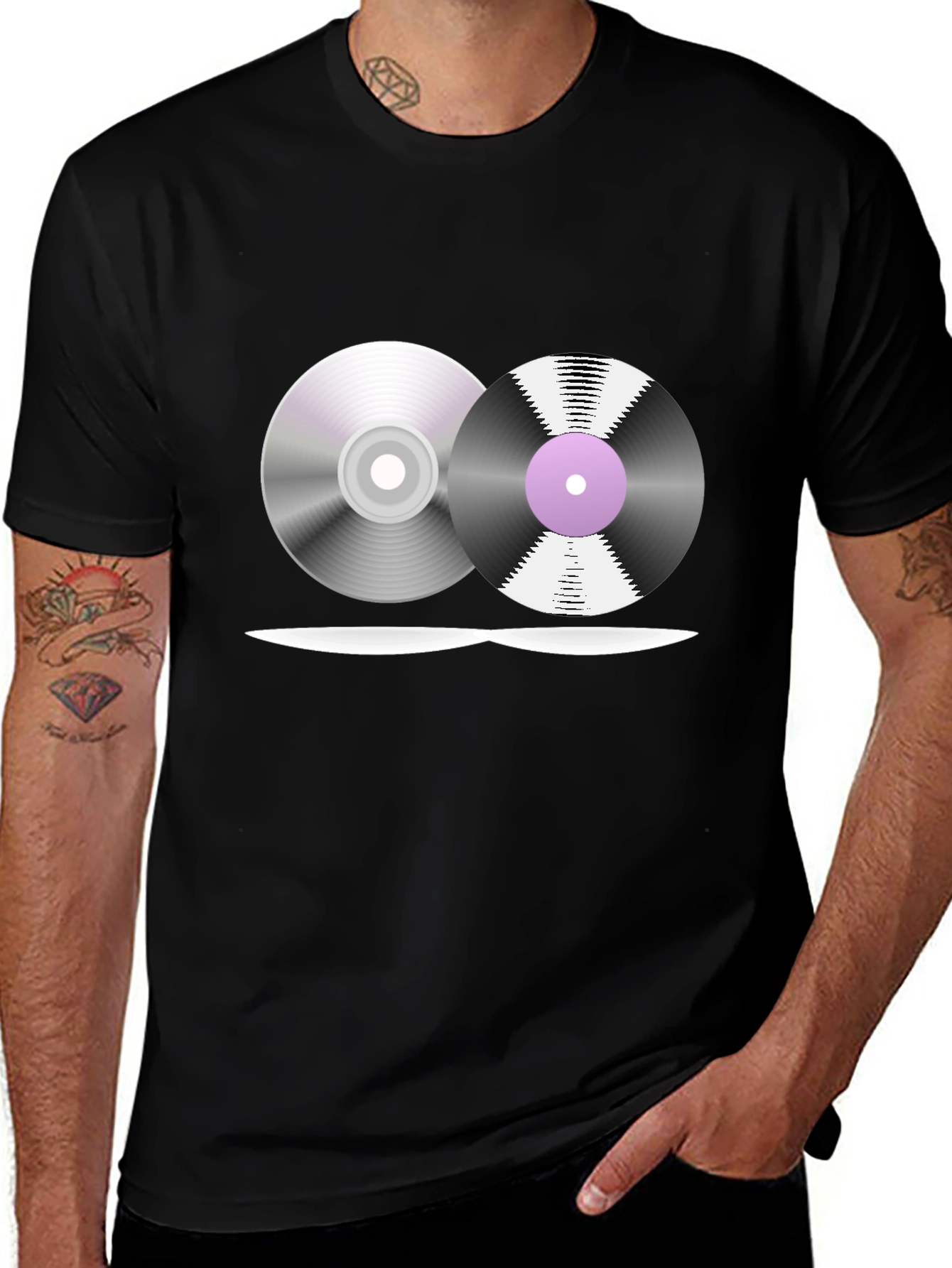 Retro Music T-Shirt - Vinyl & CD Design