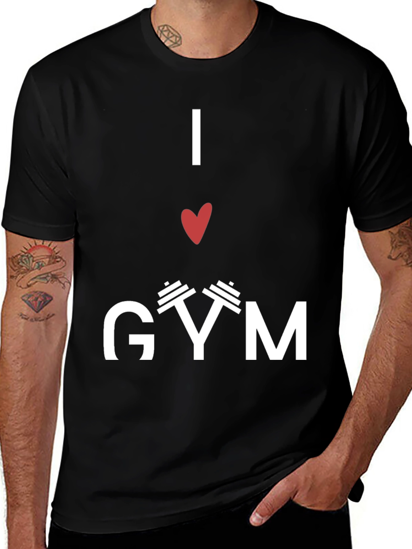 Variant 7 of I Love Gym Black T-Shirt Fitness Workout