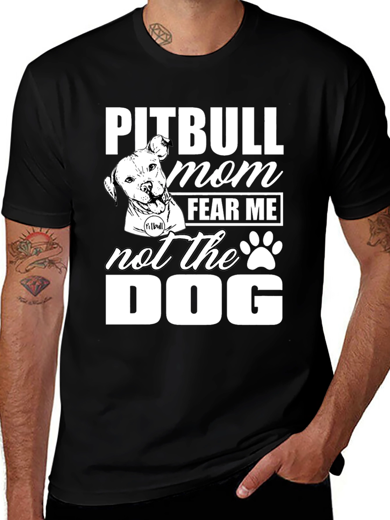 Variant 23 of Pitbull Mom Fear Me Dog T-Shirt