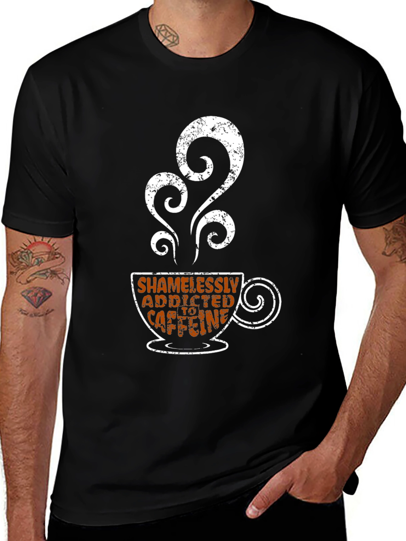 Variant 23 of Shamelessly Addicted to Caffeine Black T-Shirt