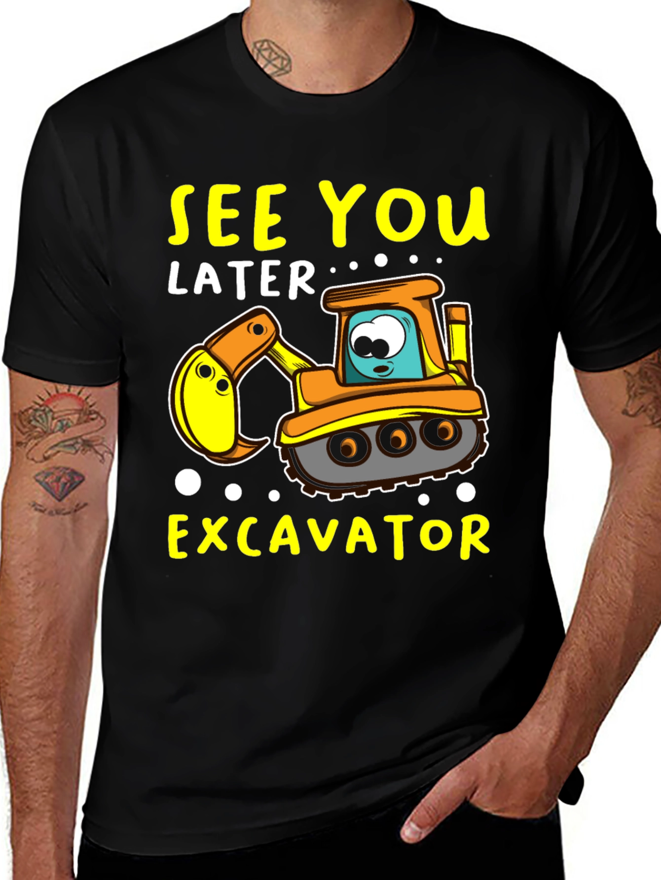Variant 19 of See You Later Excavator T-Shirt - Black