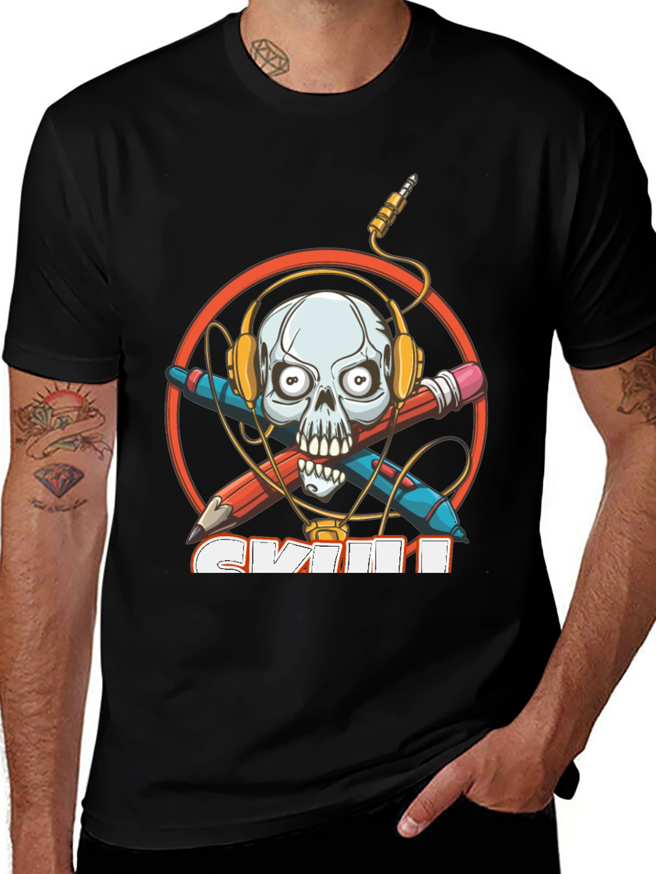 Skull Graphic T-Shirt - Music Lover