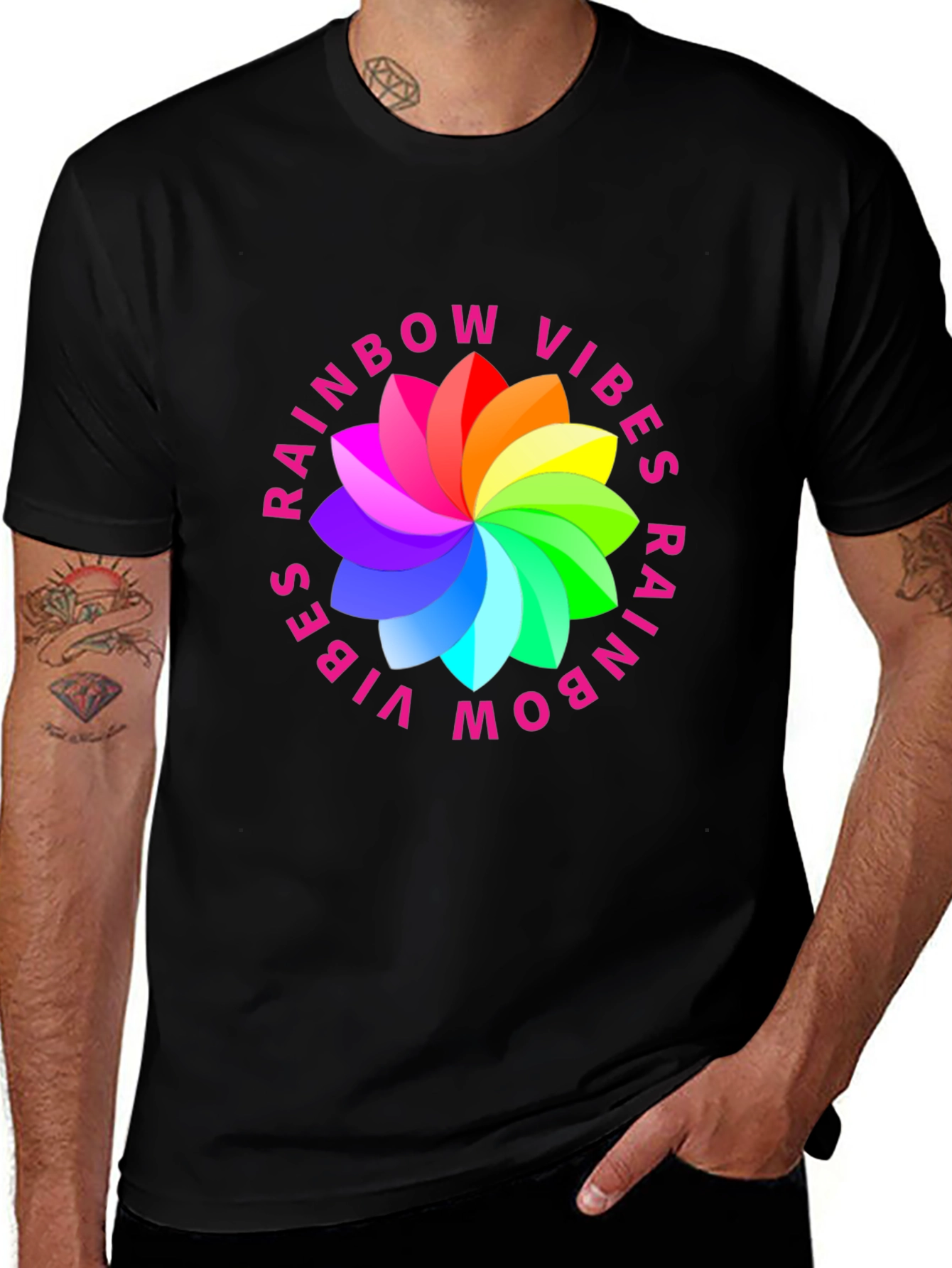 Variant 17 of Rainbow Vibes Graphic Print T-Shirt - Stylish Comfort