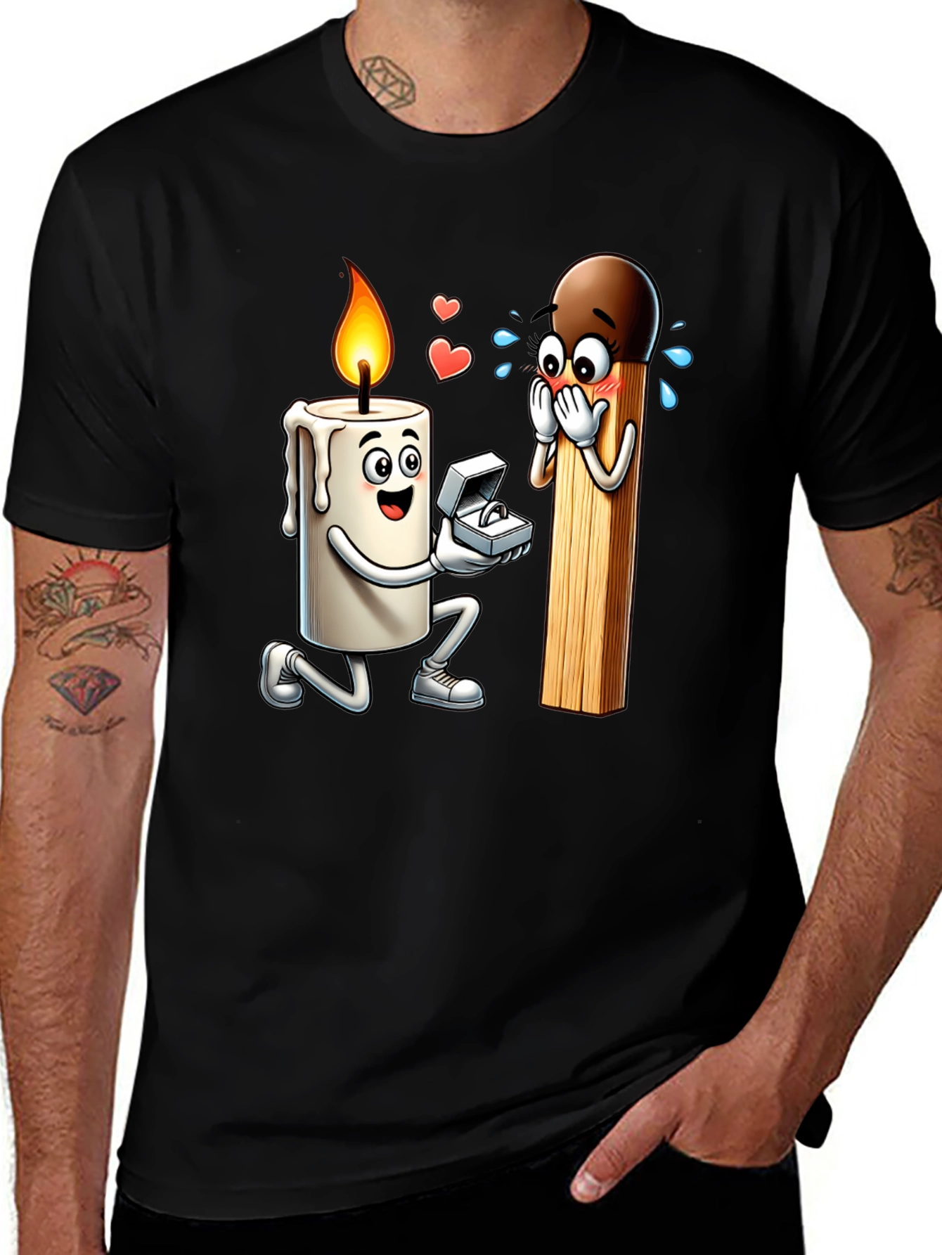 Variant 11 of Romantic Candle & Match Proposal Graphic Tee