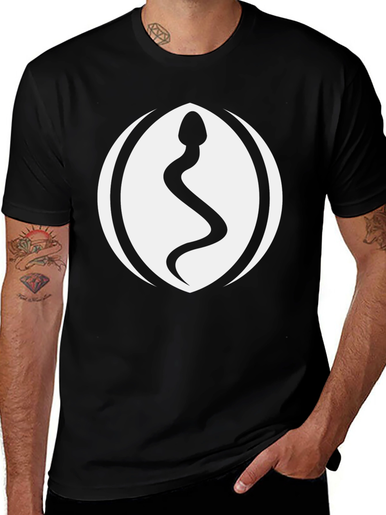Variant 23 of Snake Symbol Black T-Shirt