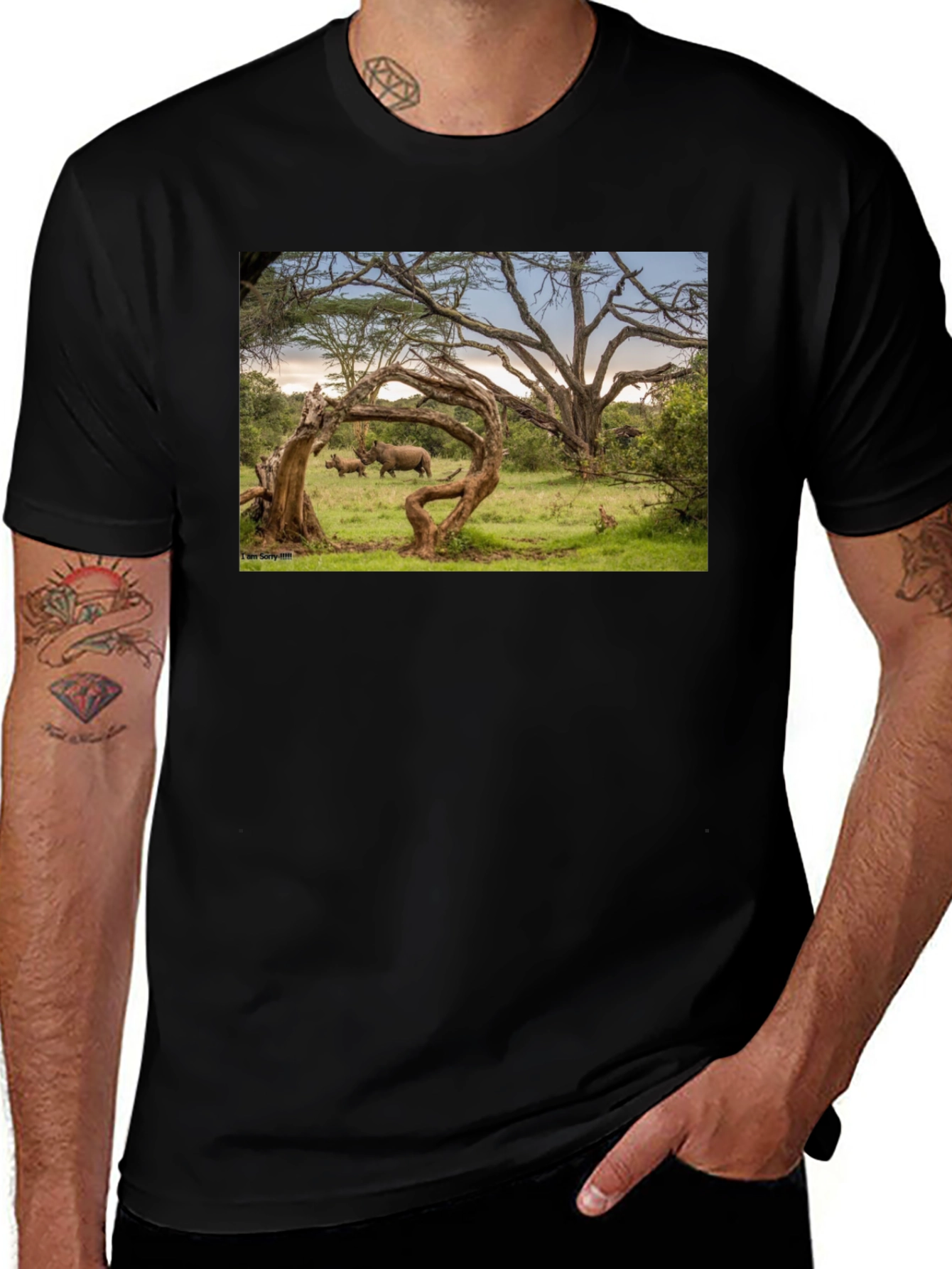 Variant 26 of Wildlife Photo Print Black T-Shirt