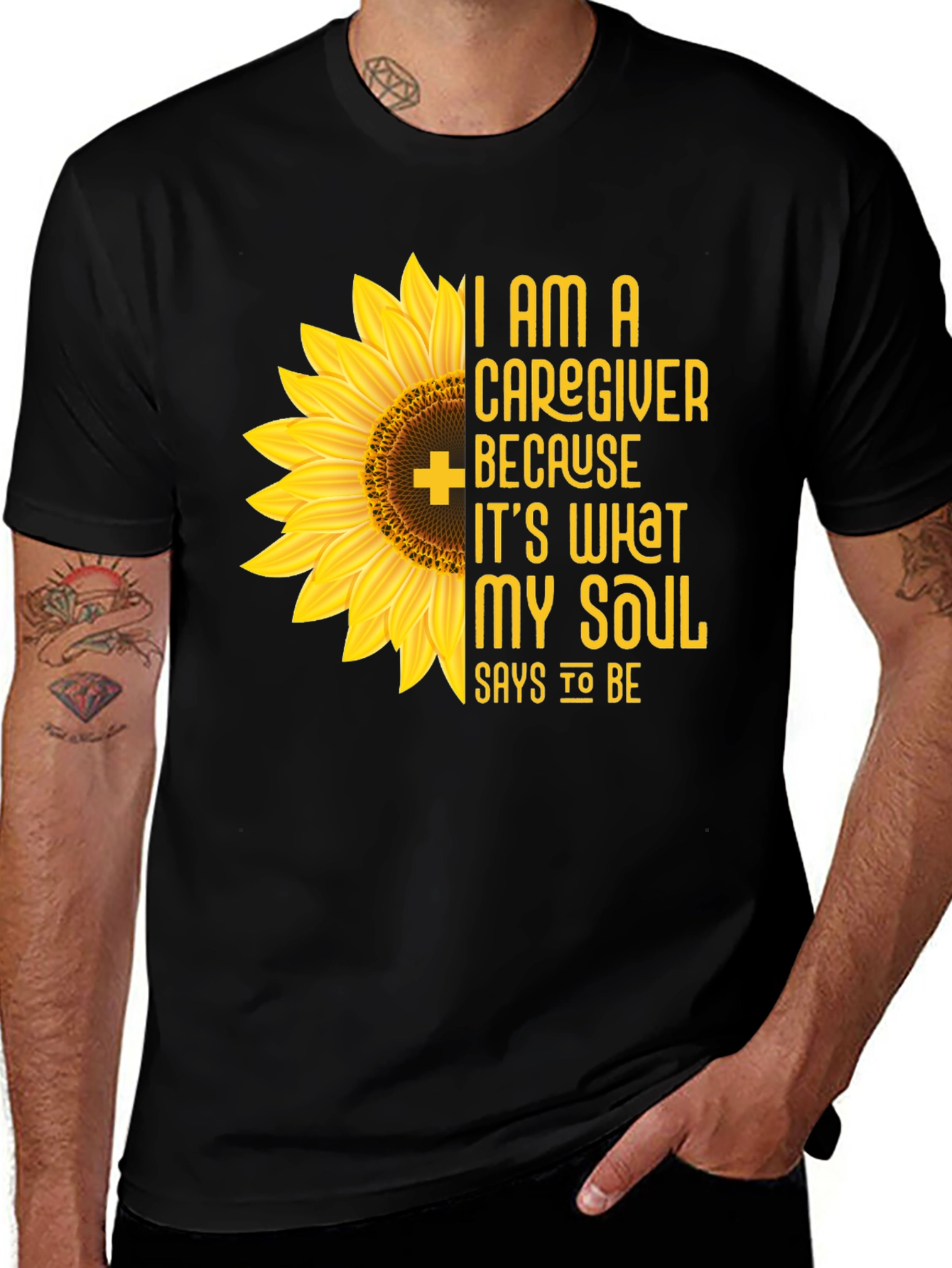 Variant 15 of Caregiver Sunflower Graphic T-Shirt