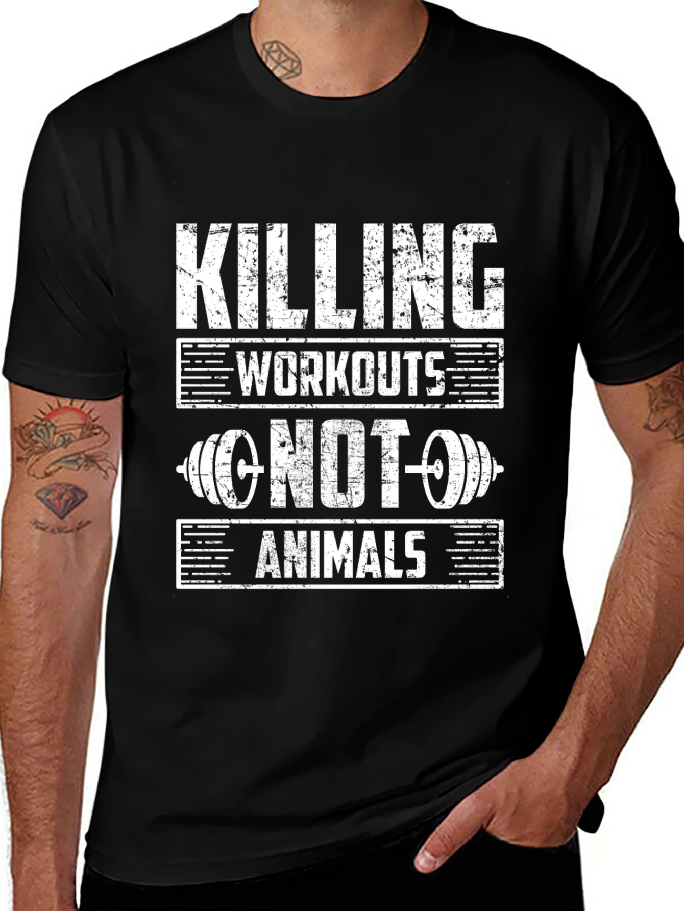 Variant 29 of Killing Workouts Not Animals Graphic Tee