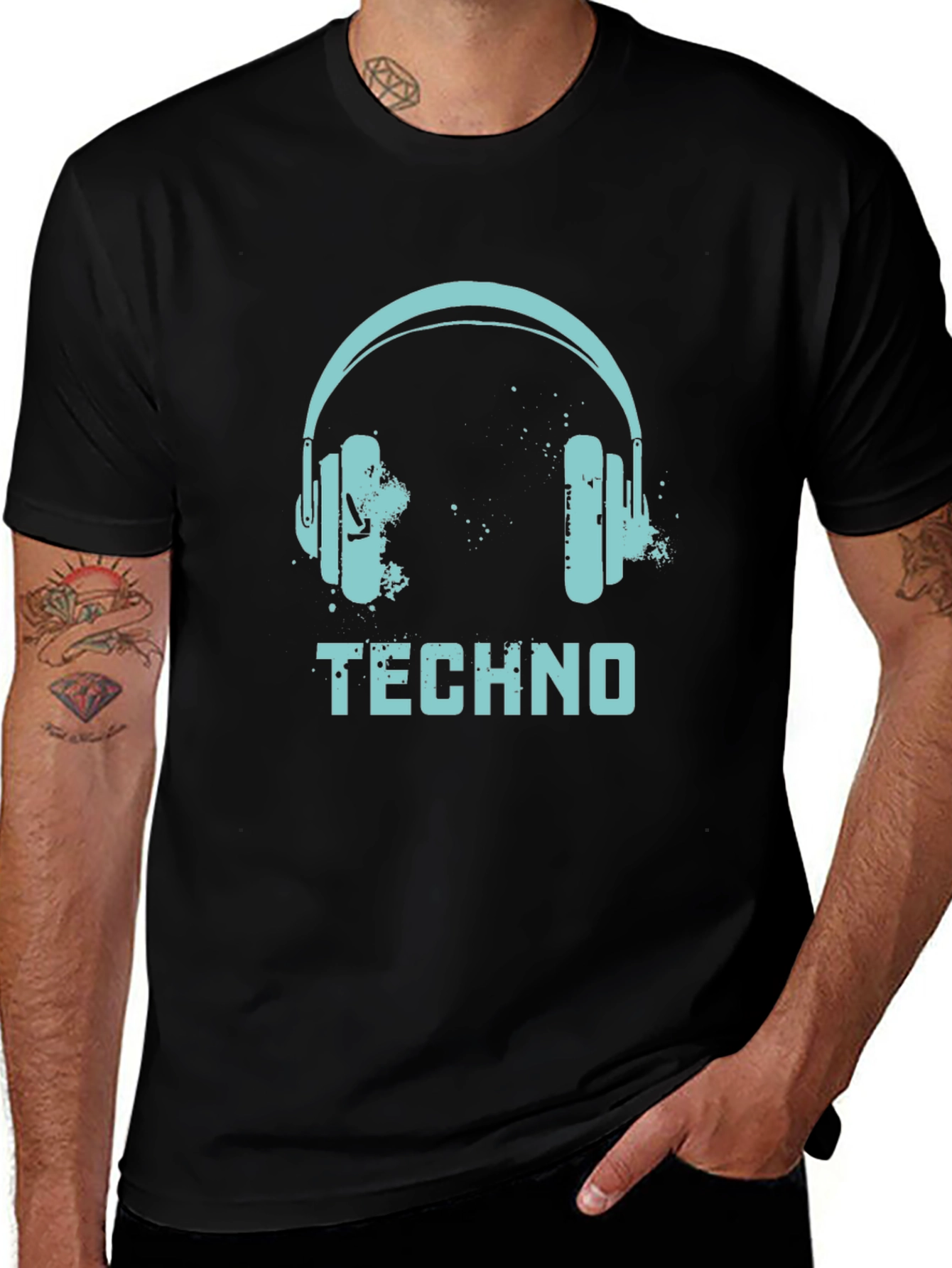 Variant 13 of Techno Music Headphones Graphic T-Shirt
