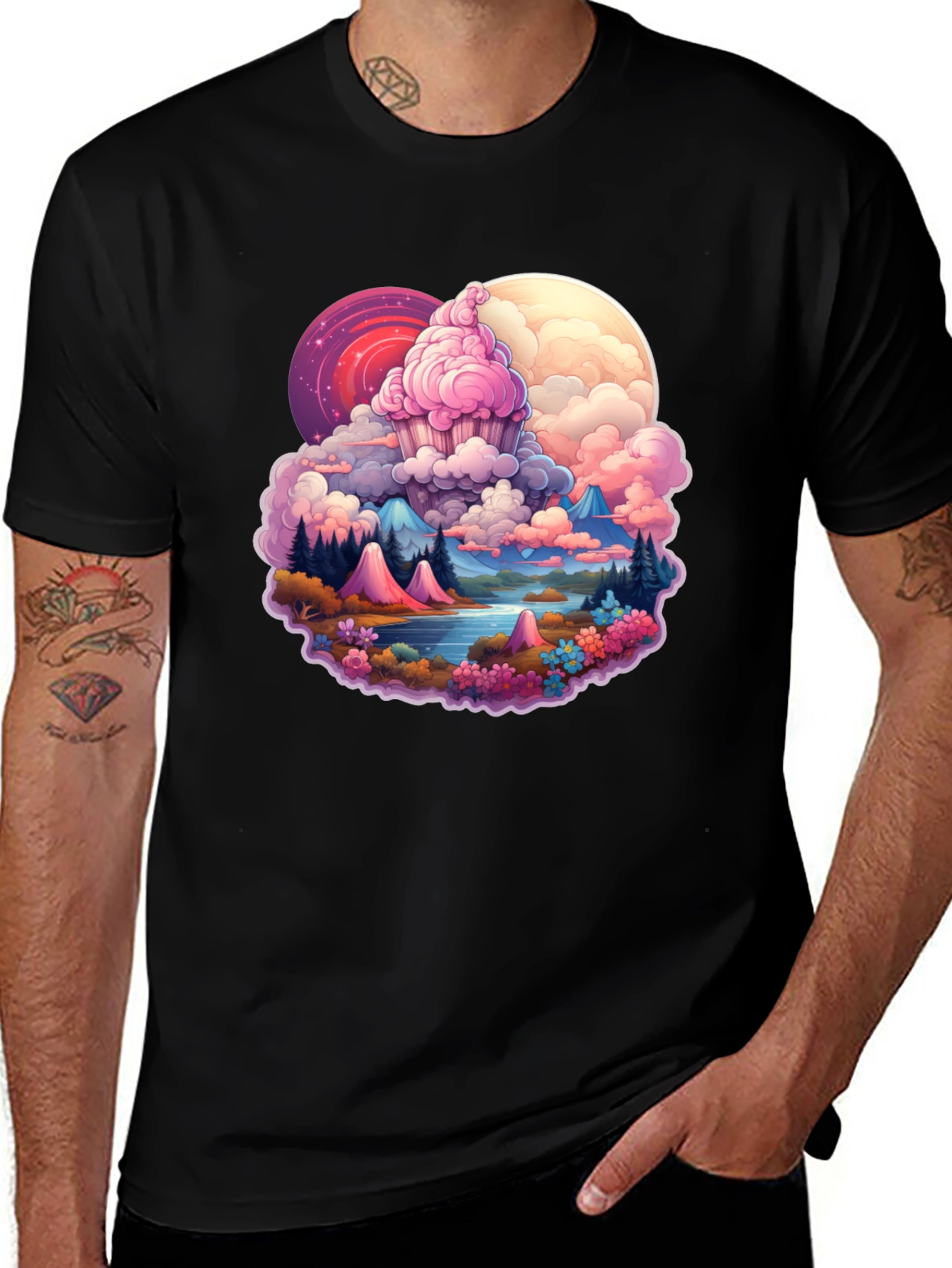Variant 28 of Whimsical Cupcake Landscape Graphic Tee