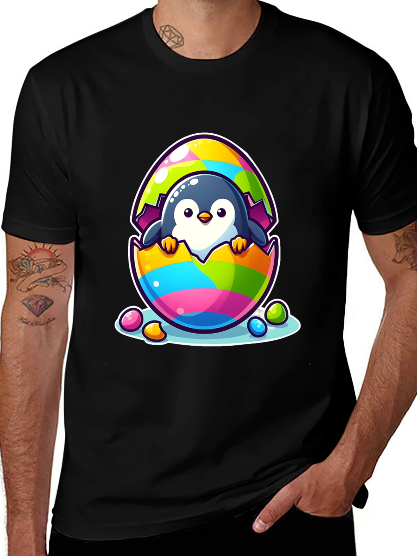 Penguin Easter Egg T-Shirt - Cute Holiday Apparel