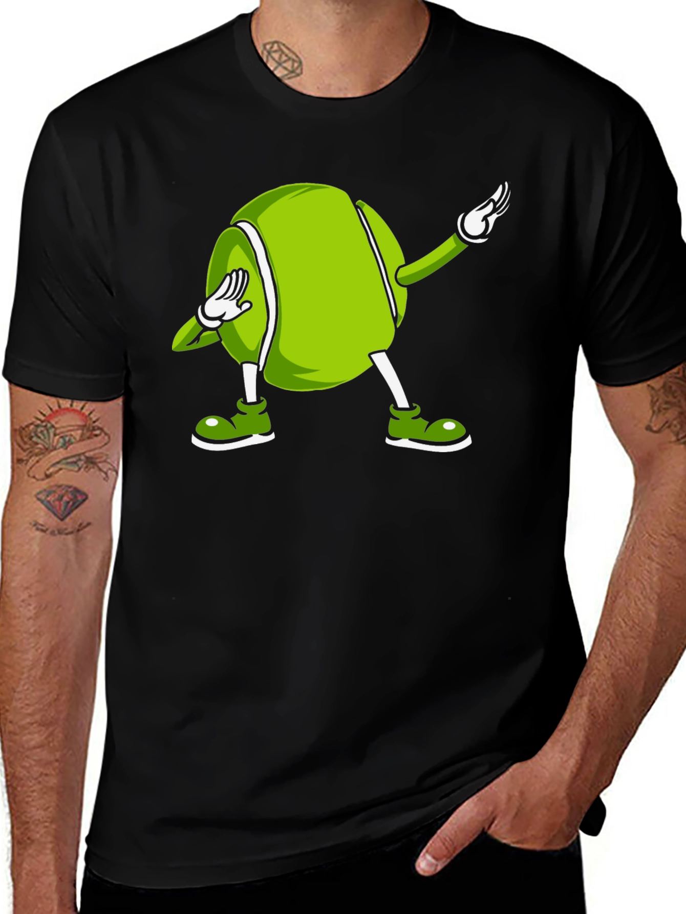 Dabbing Tennis Ball Graphic T-Shirt