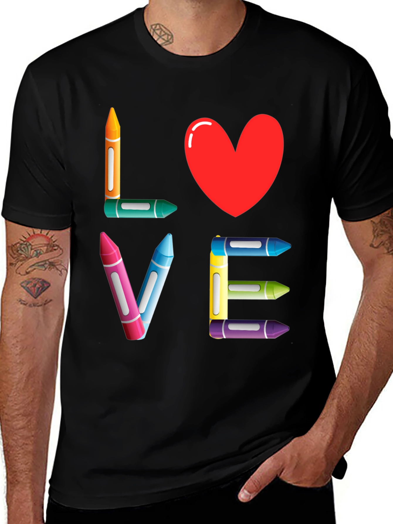 Variant 25 of Crayon Love Graphic Tee - Artistic Unisex T-Shirt