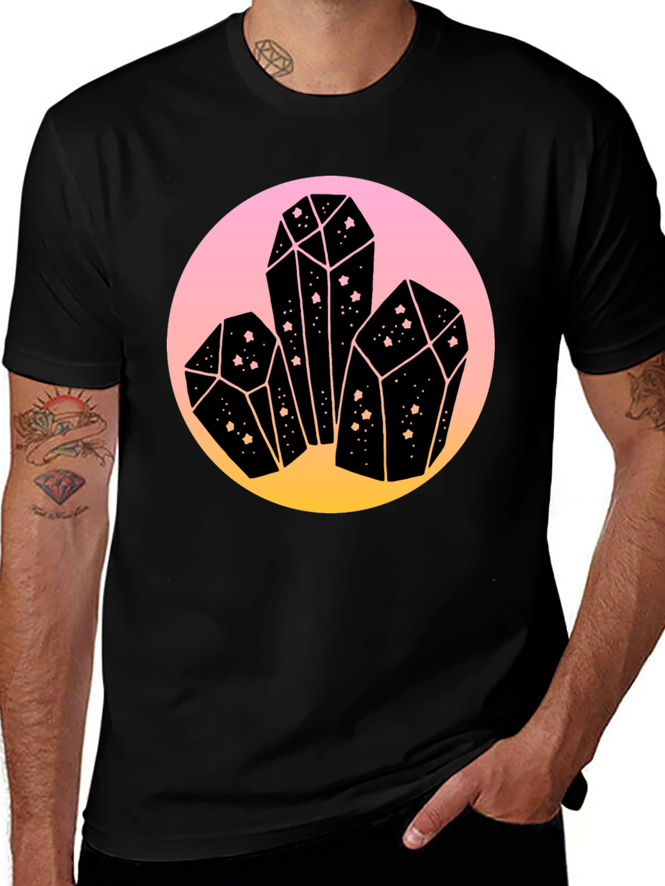 Variant 22 of Crystal Print Black T-Shirt