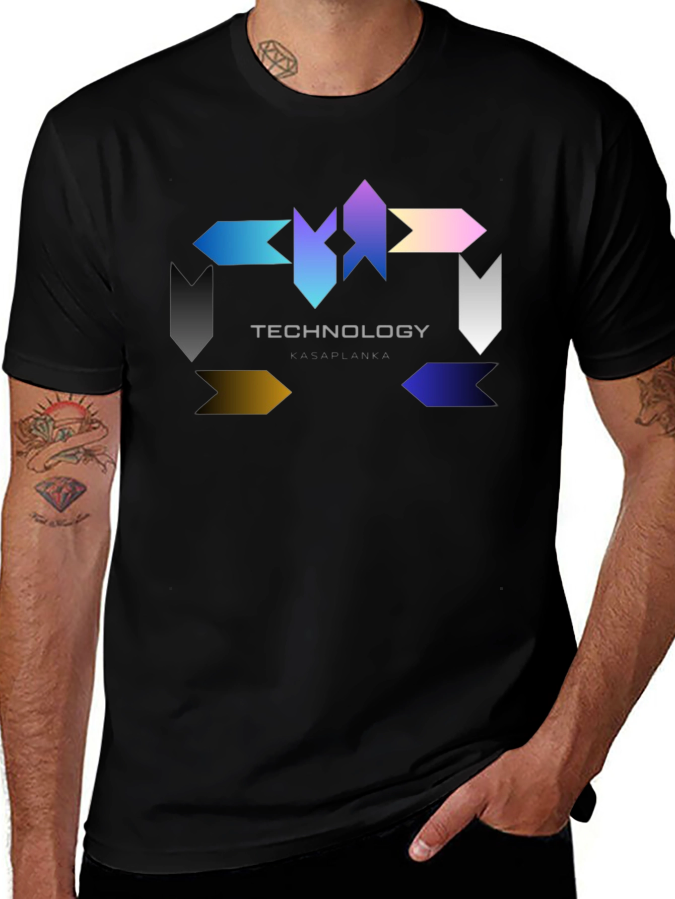Variant 13 of Technology Graphic Black T-Shirt